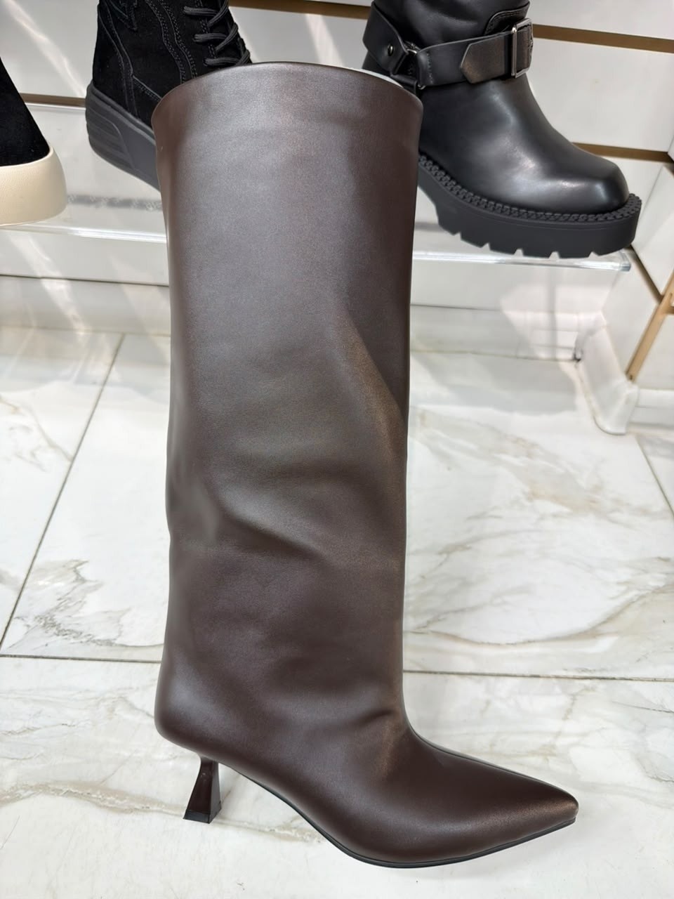 сапоги демисезонные натуральная кожа на шпильке magic heels,женские сапоги,сапоги донна бализа,сапоги трубы на каблуке,