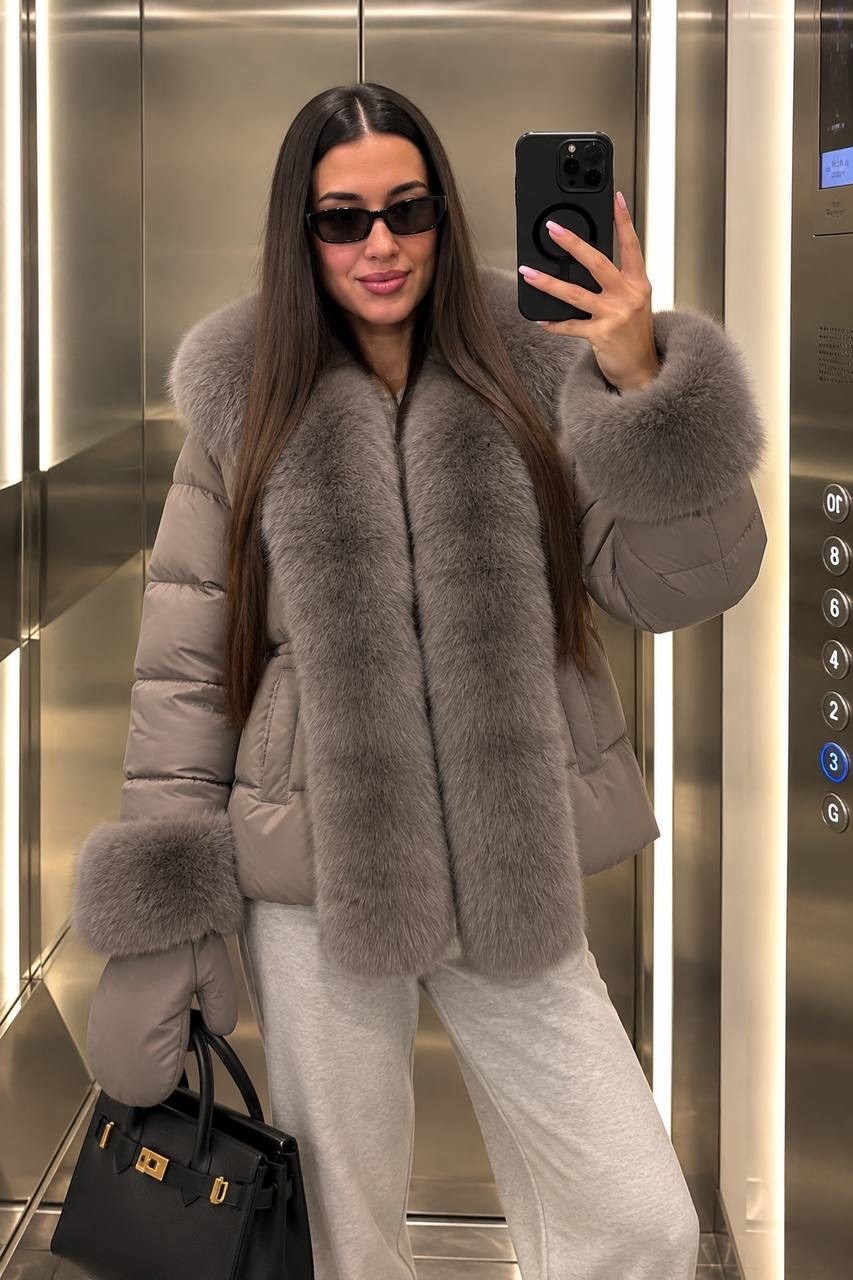 куртка - пуховик с мехом песца city furs,пуховики с мехом,пуховик с натуральным мехом,куртка с мехом песца,пуховик из меха песца