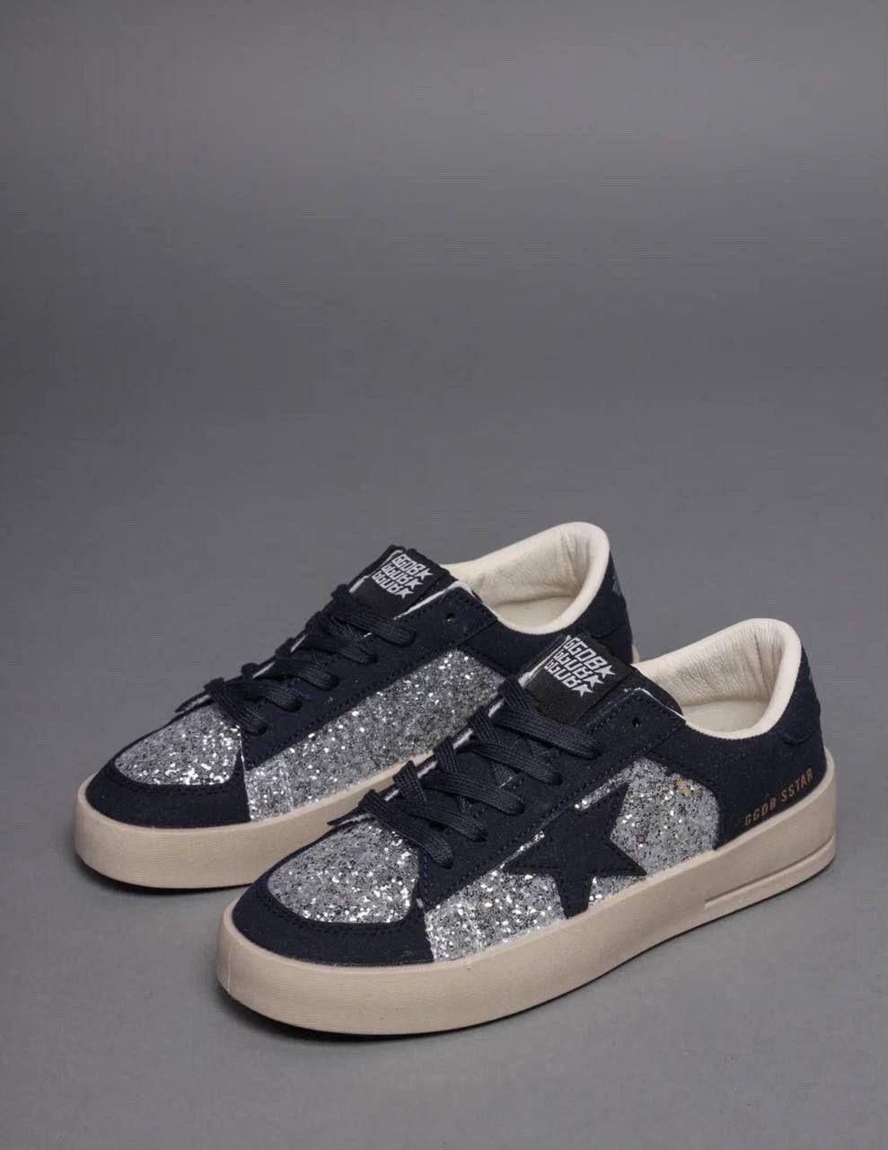 кроссовки golden goose с пайетками на платформе,кеды голден,кроссовки со стразами кеды shems цвет серебро черный,кроссовки golden goose,golden goose кеды hi star с блестками белый