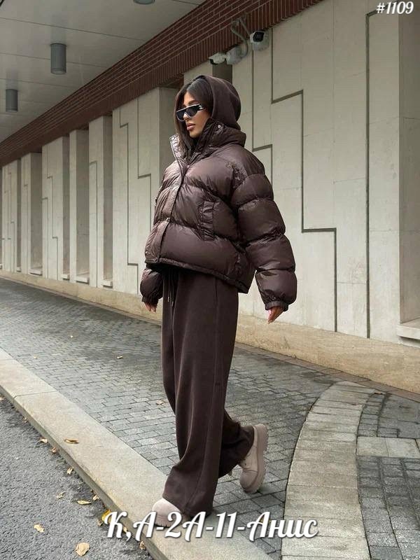 костюм тройка с курткой,костюм тройка женский,объемный пуховик,костюм женский теплый,cпортивный костюм женский теплый
