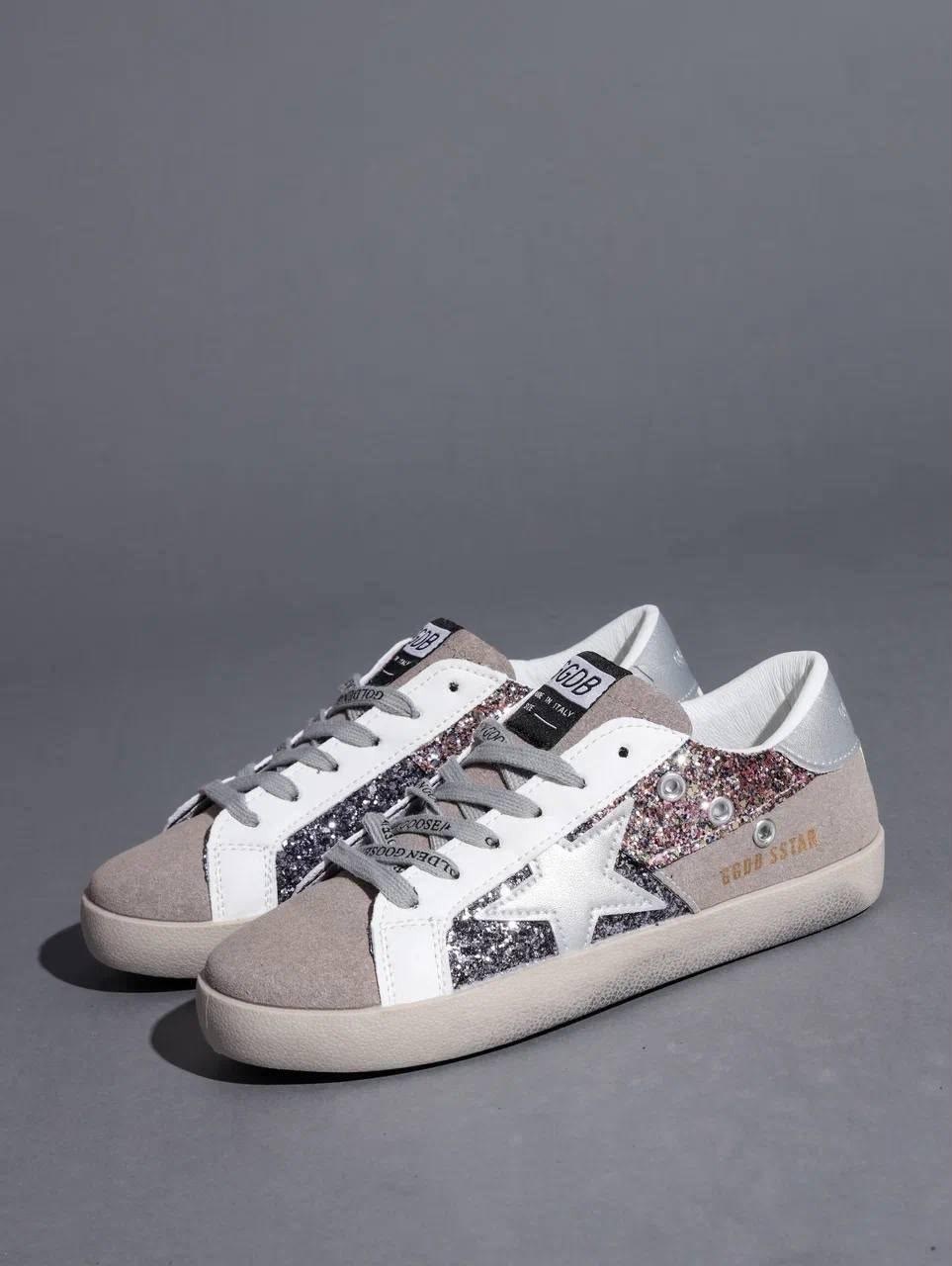 golden goose кеды super-star с кристаллами черный,женские кеды golden goose,кеды hi star с блестками golden goose черный,golden goose кеды блестящие,golden goose black glitter sneakers