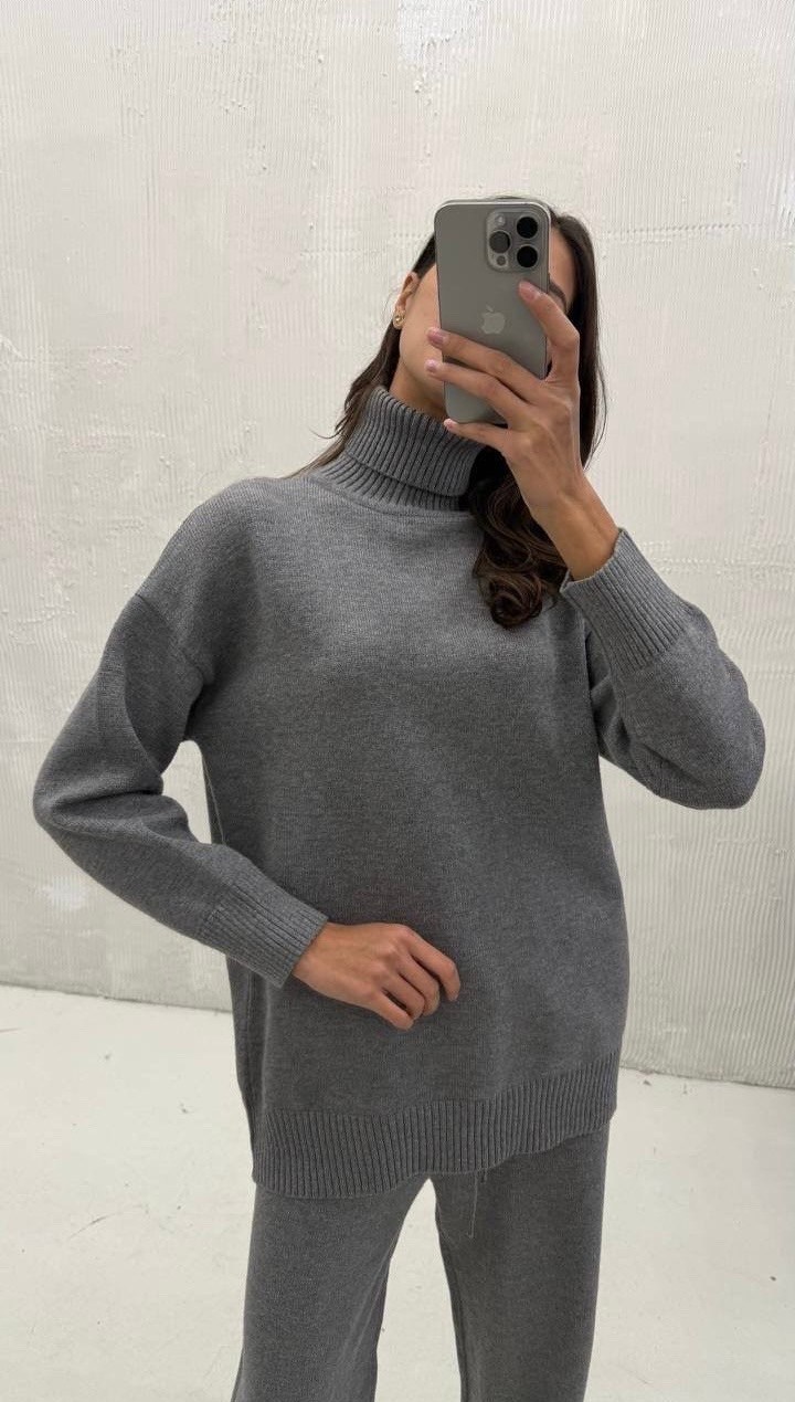 свитер оверсайз с горлом вязаный длинный toli brand,свитер оверсайз,свитер женский оверсайз с горлом,женский повседневный свободный свитер,свитер женский