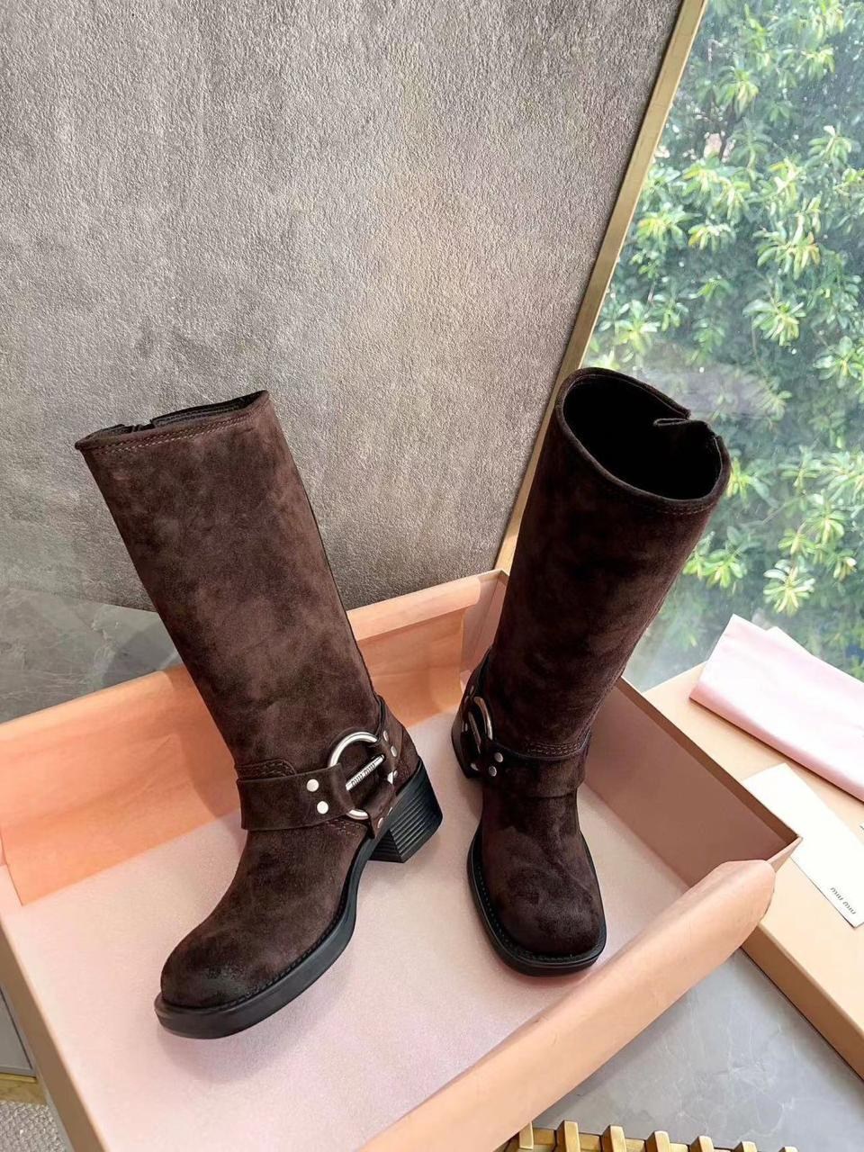 miu miu сапоги,женские премиальные сапоги miu miu,сапоги miu miu premium,женские сапоги,сапоги женские натуральная замша