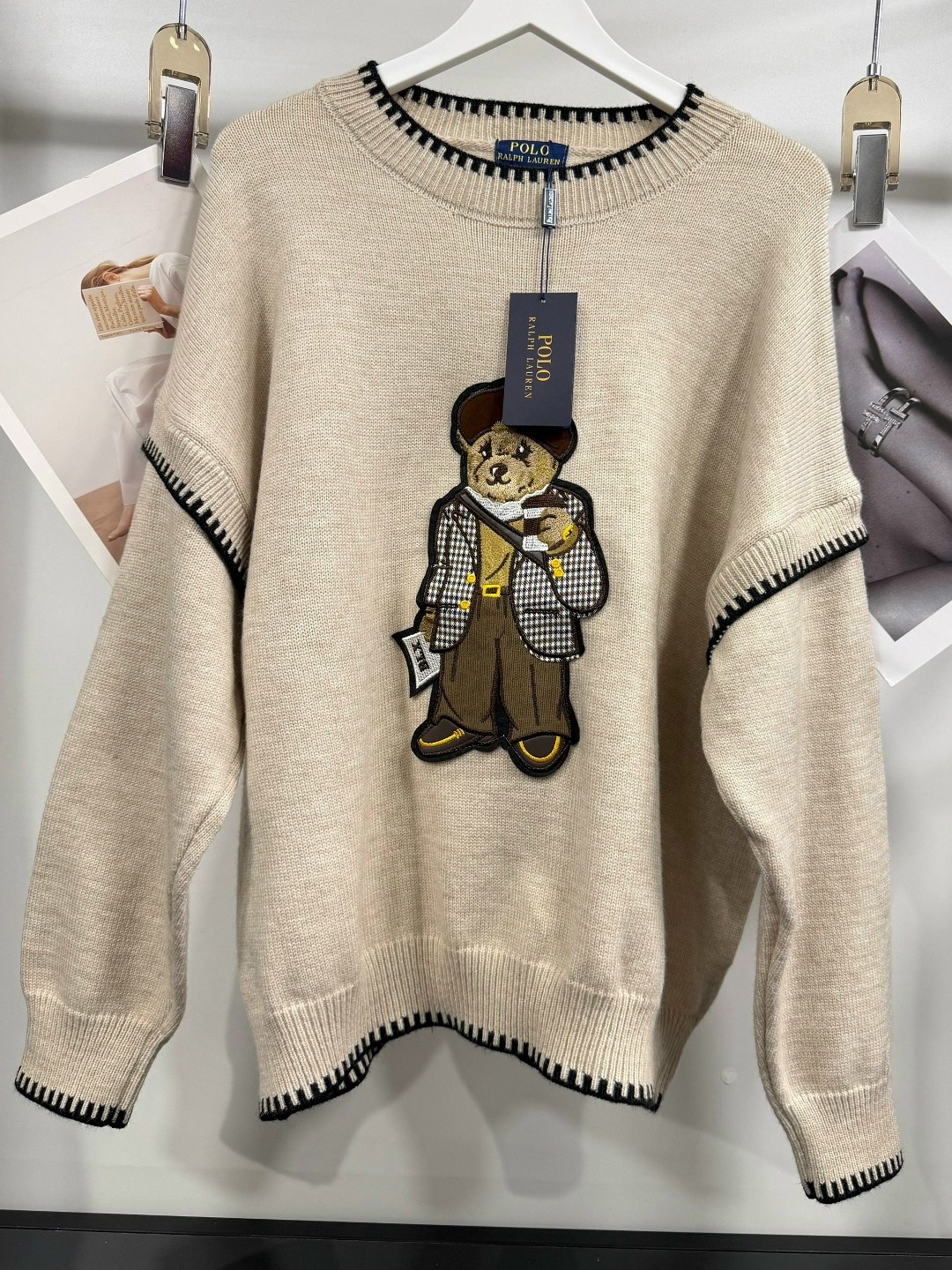 свитер с вышивкой,свитер ralph lauren,свитер с мишкой,свитер ralph lauren с мишками,свитер