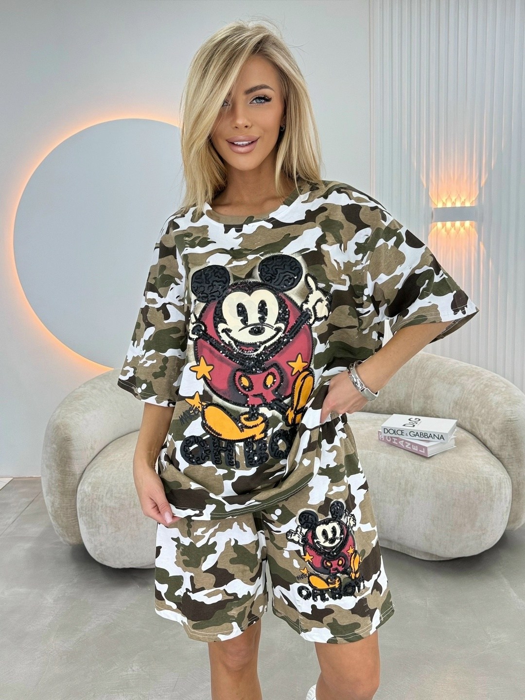 футболка оверсайз с принтом мики маус fashion lux,женская футболка,костюм женский,,футболке