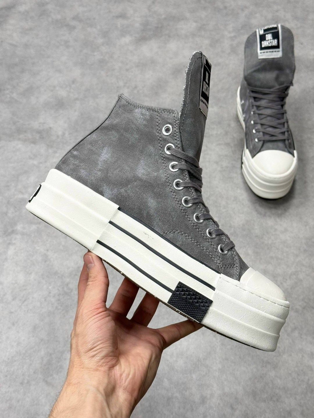 серые кеды converse edition dbl drkstar rick owens drkshdw,converse chuck taylor all star,rick owens converse,кроссовки,converse chuck 70