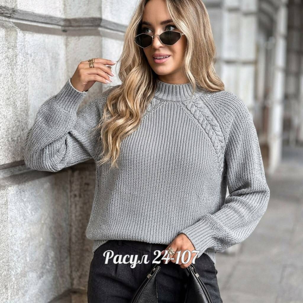 свитер оверсайз вязаный укороченный теплый кк fashion,женский вязаный свитер,свитер женский,свитер женский оверсайз вязаный джемпер itsgood 41241646,свитер оверсайз