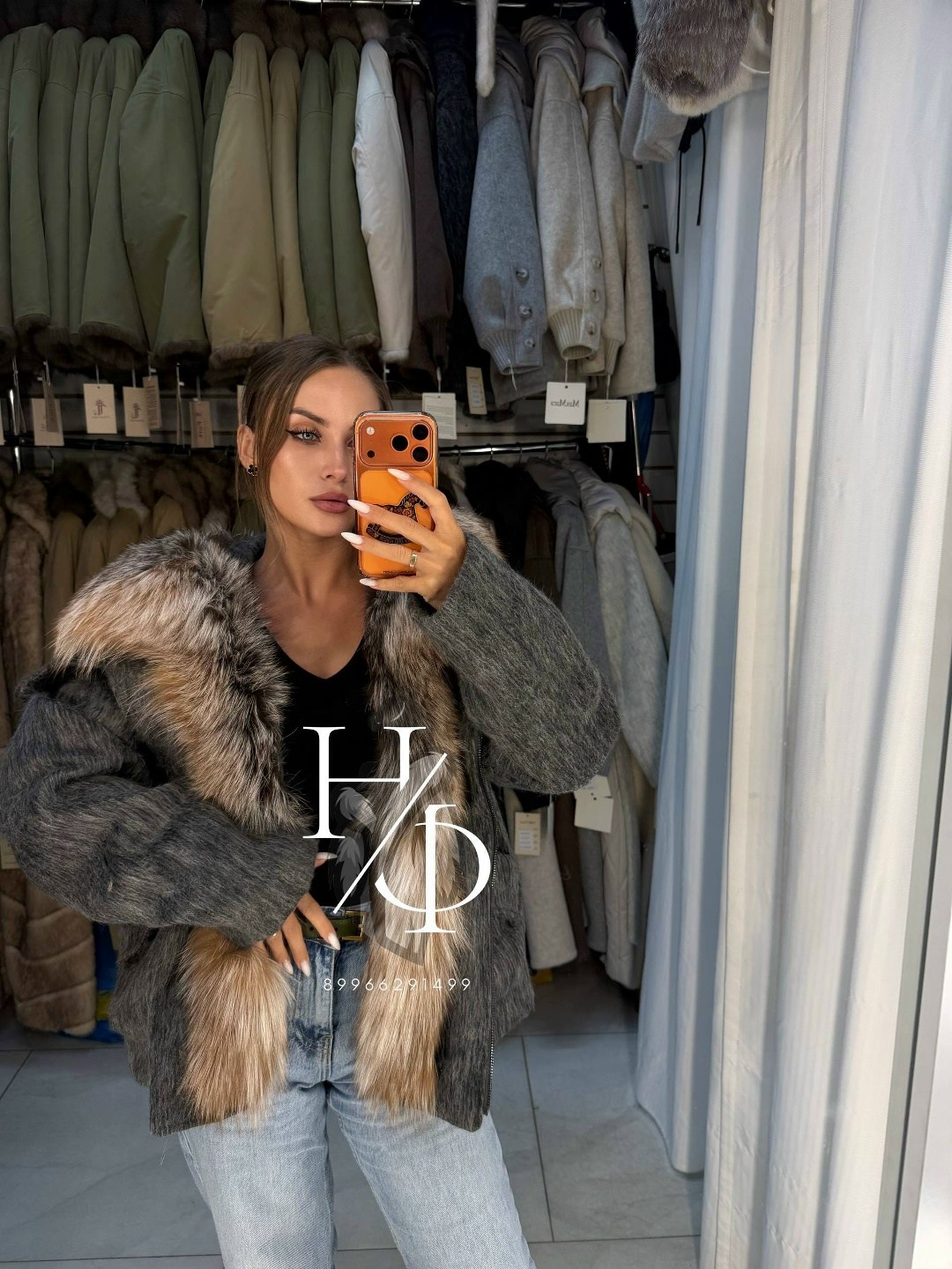 меховая куртка,женский пуховик с натуральным мехом max mara premium,шубка,женская шуба,зимняя куртка-пальто оверсайз v8oss