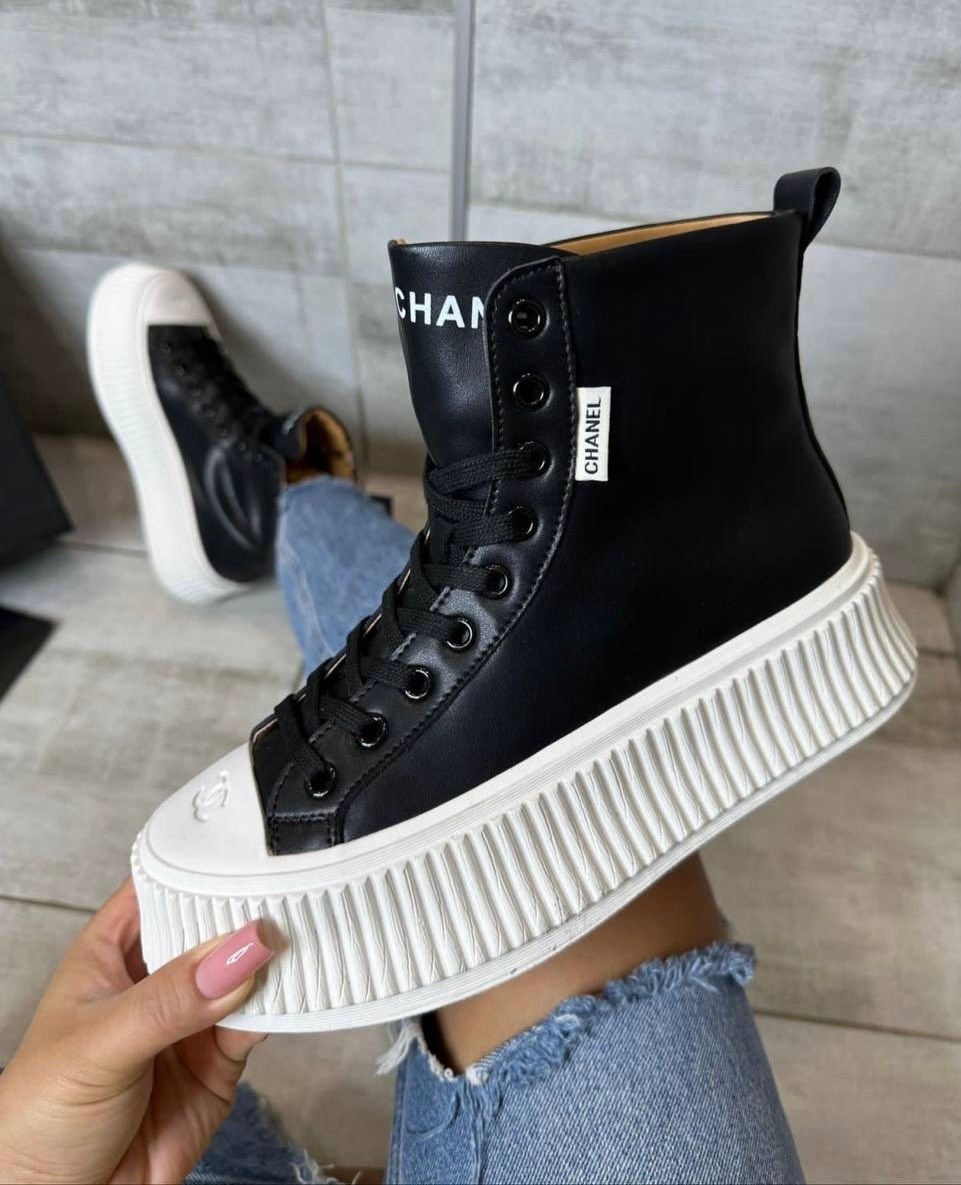 кеды chanel,,кеды высокие женские chanel,высокие кеды chanel вх26,ботинки высокие chanel демисезонные