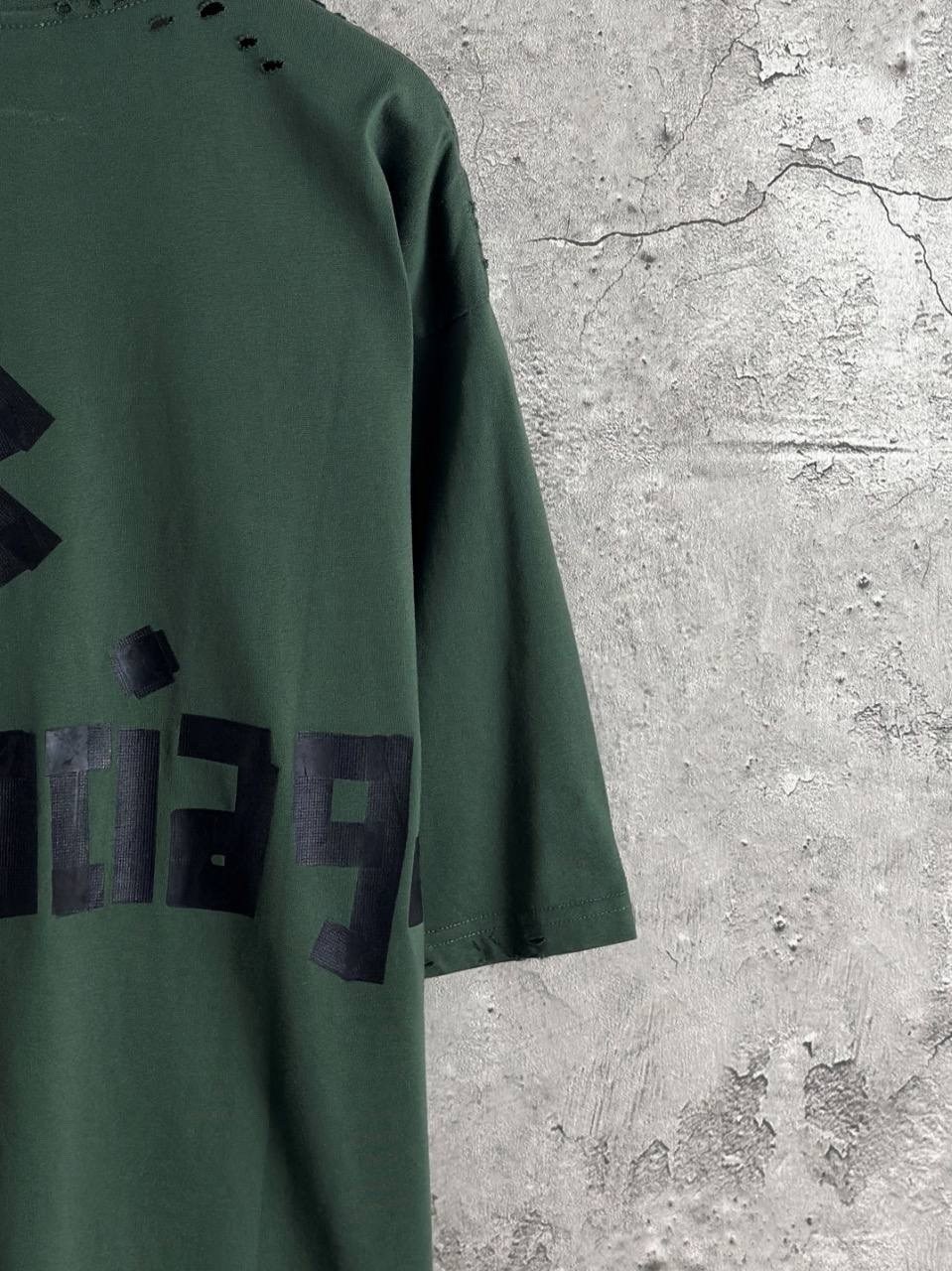 футболка баленсиага зеленая,balenciaga distressed,balenciaga t shirt,футболка balenciaga,balenciaga distressed t shirt