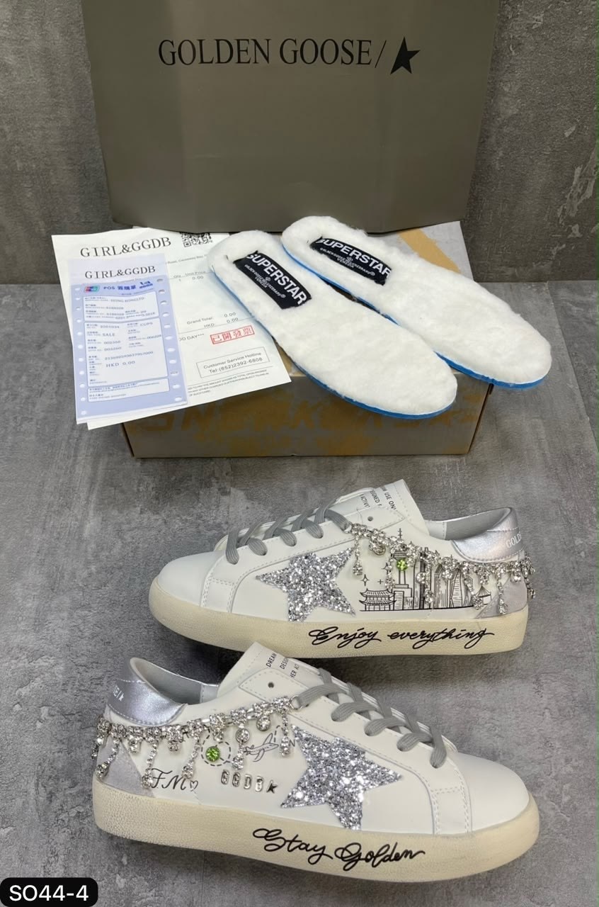 golden goose superstar strass embellished smudged leather sneakers,,golden goose sneakers,golden goose декорированные кеды super-star белый,кроссовки golden goose