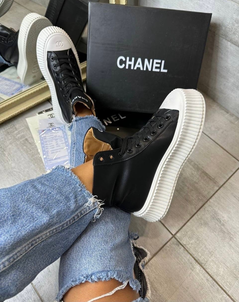 кеды chanel,,кеды высокие женские chanel,высокие кеды chanel вх26,ботинки высокие chanel демисезонные