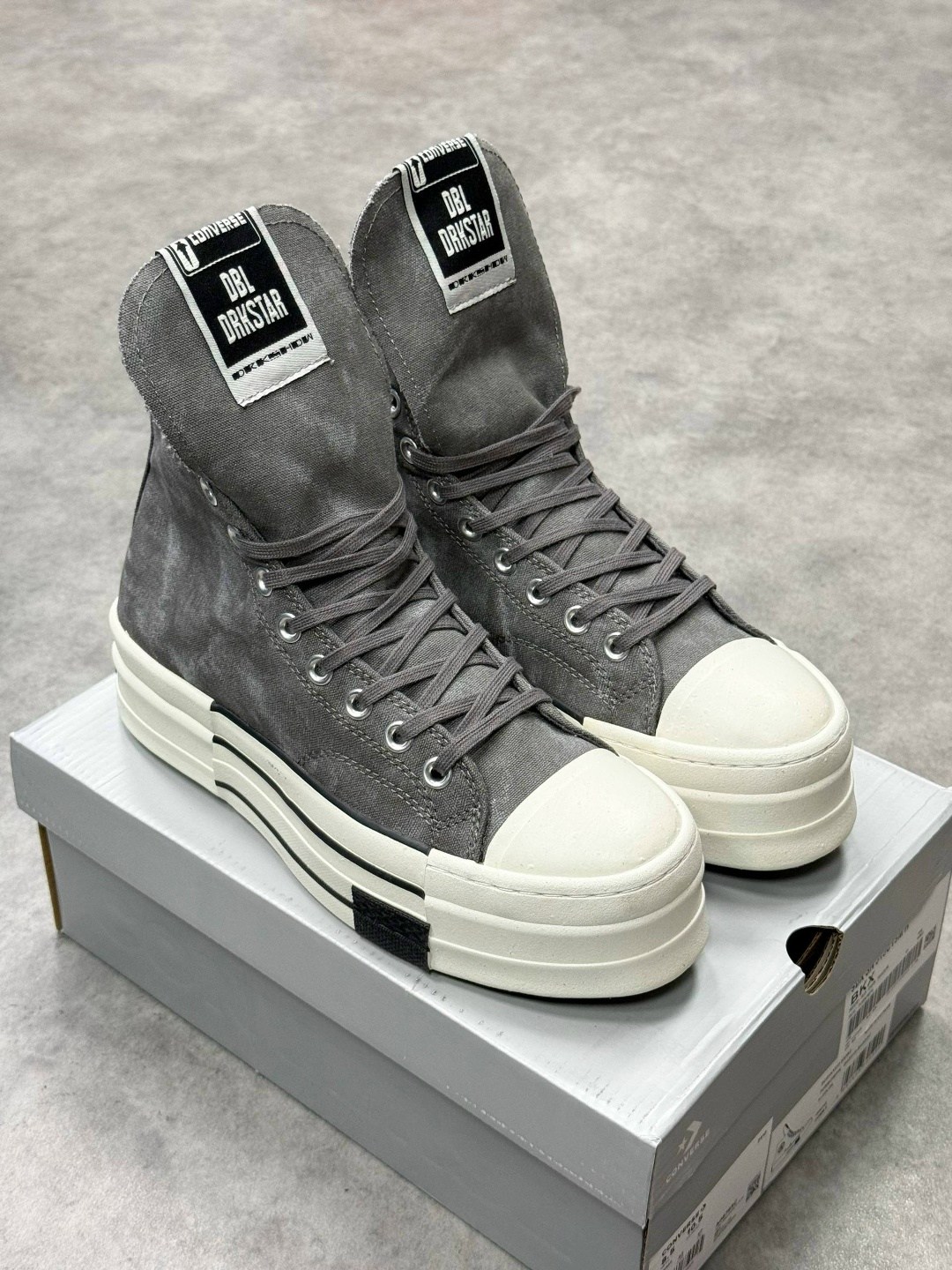 серые кеды converse edition dbl drkstar rick owens drkshdw,converse chuck taylor all star,rick owens converse,кроссовки,converse chuck 70