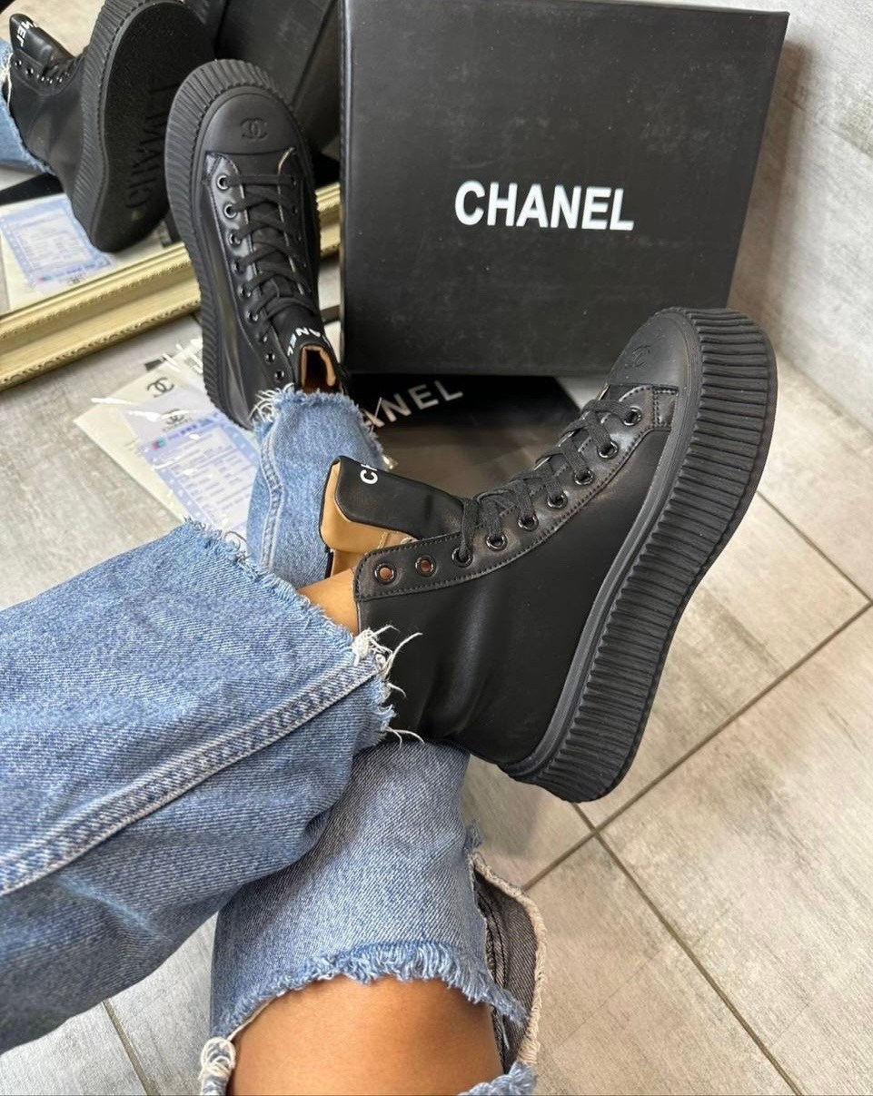 кеды chanel,,кеды высокие женские chanel,высокие кеды chanel вх26,ботинки высокие chanel демисезонные