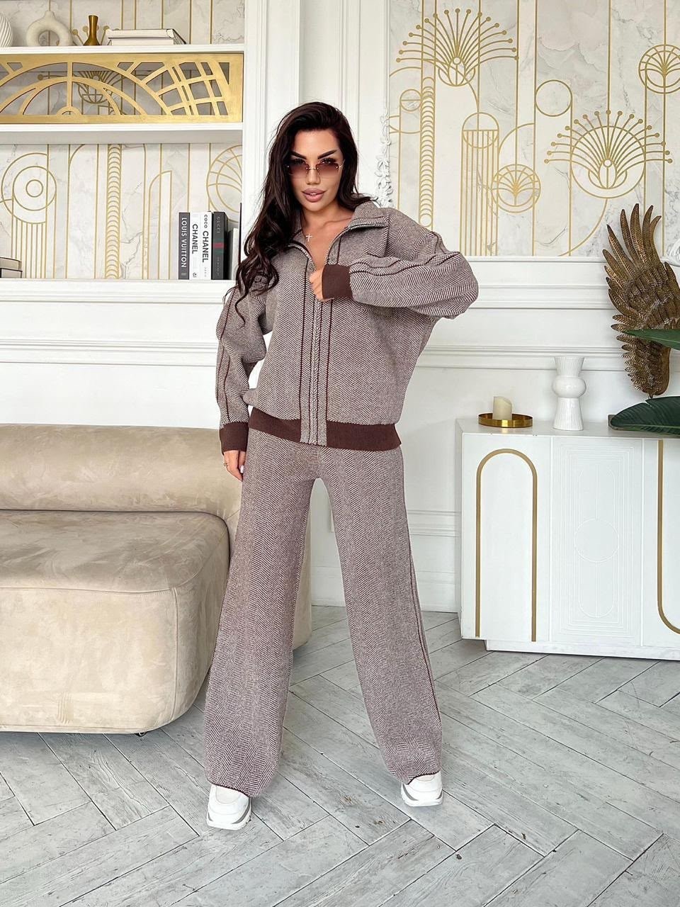 костюм женский стильный shmotessa арт.812228,cпортивный костюм теплый,вязаный костюм женский,трикотажный костюм,теплый костюм