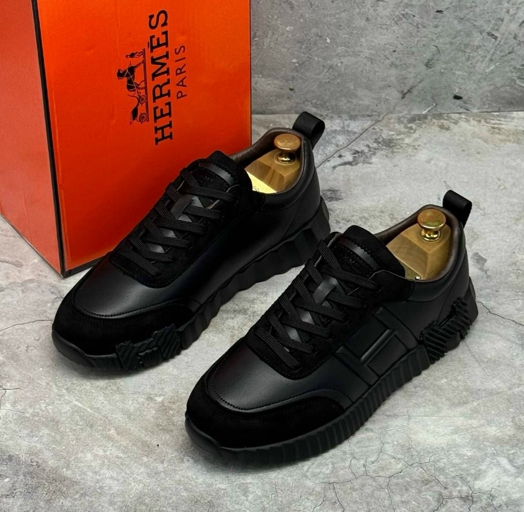 кроссовки мужские hermes,кроссовки hermes,кроссовки мужские,,черные кожаные мужские кроссовки