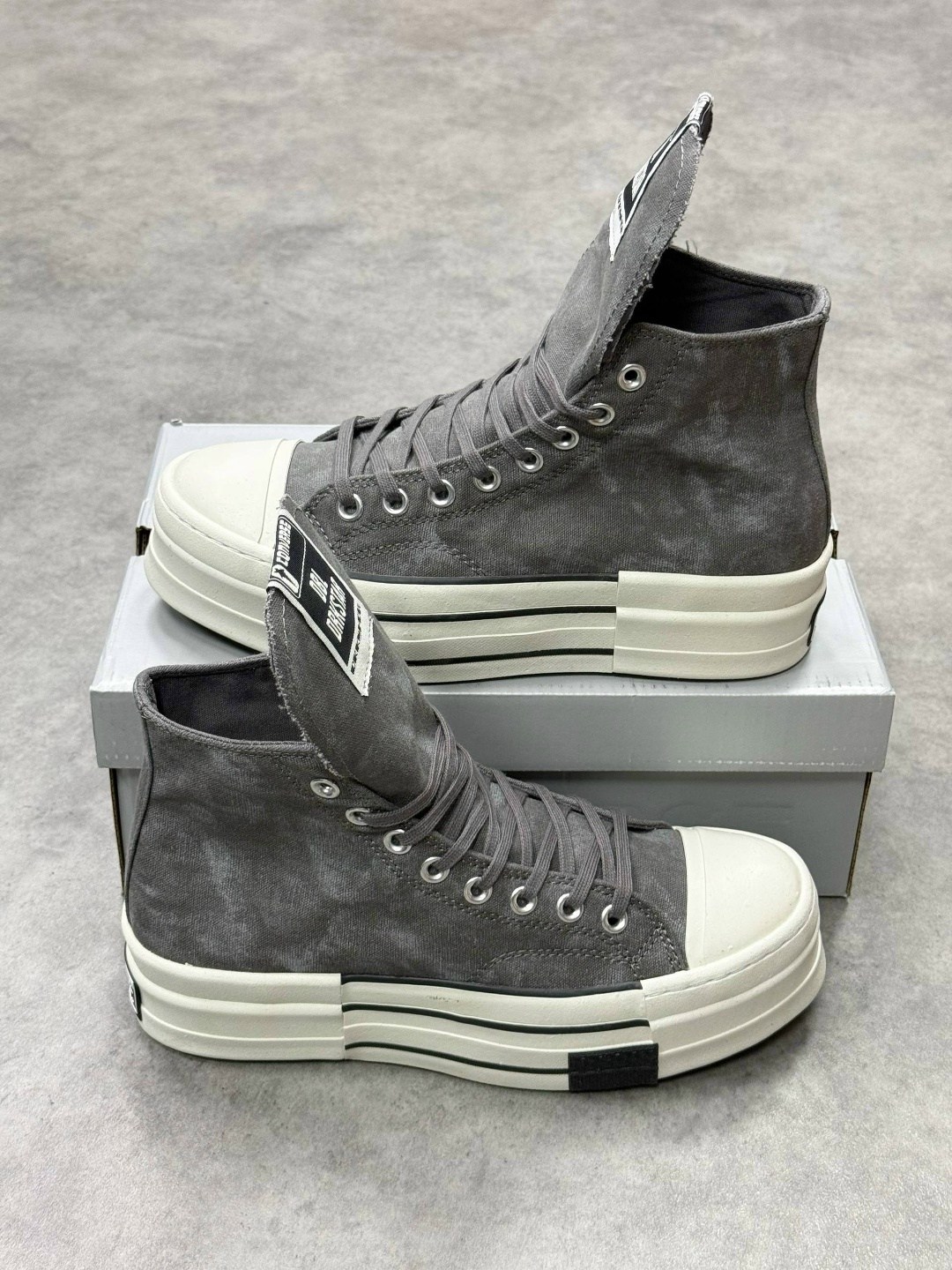 серые кеды converse edition dbl drkstar rick owens drkshdw,converse chuck taylor all star,rick owens converse,кроссовки,converse chuck 70
