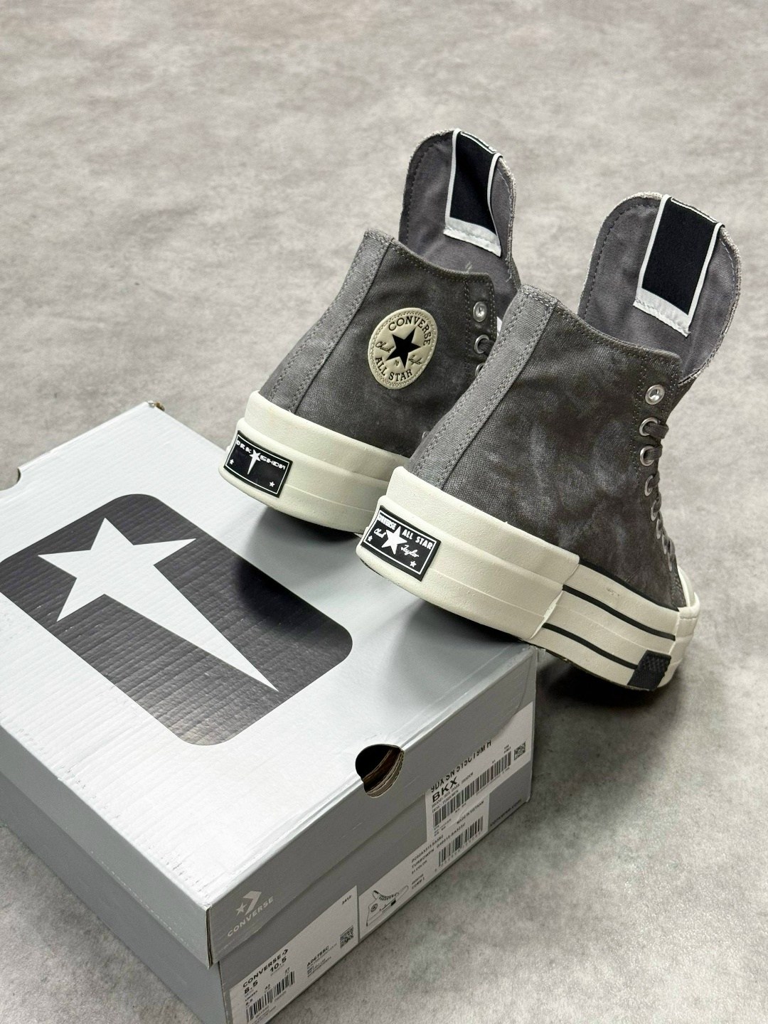 серые кеды converse edition dbl drkstar rick owens drkshdw,converse chuck taylor all star,rick owens converse,кроссовки,converse chuck 70