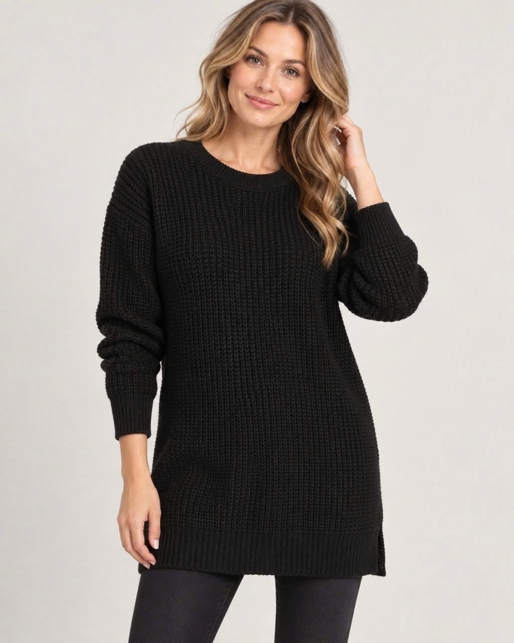 свитер оверсайз oversize вязаный с горлом удлиненный zhukova care 49238824,платье-свитер,вязаные платья,платье свитер вязаное,свитер удлиненный оверсайз