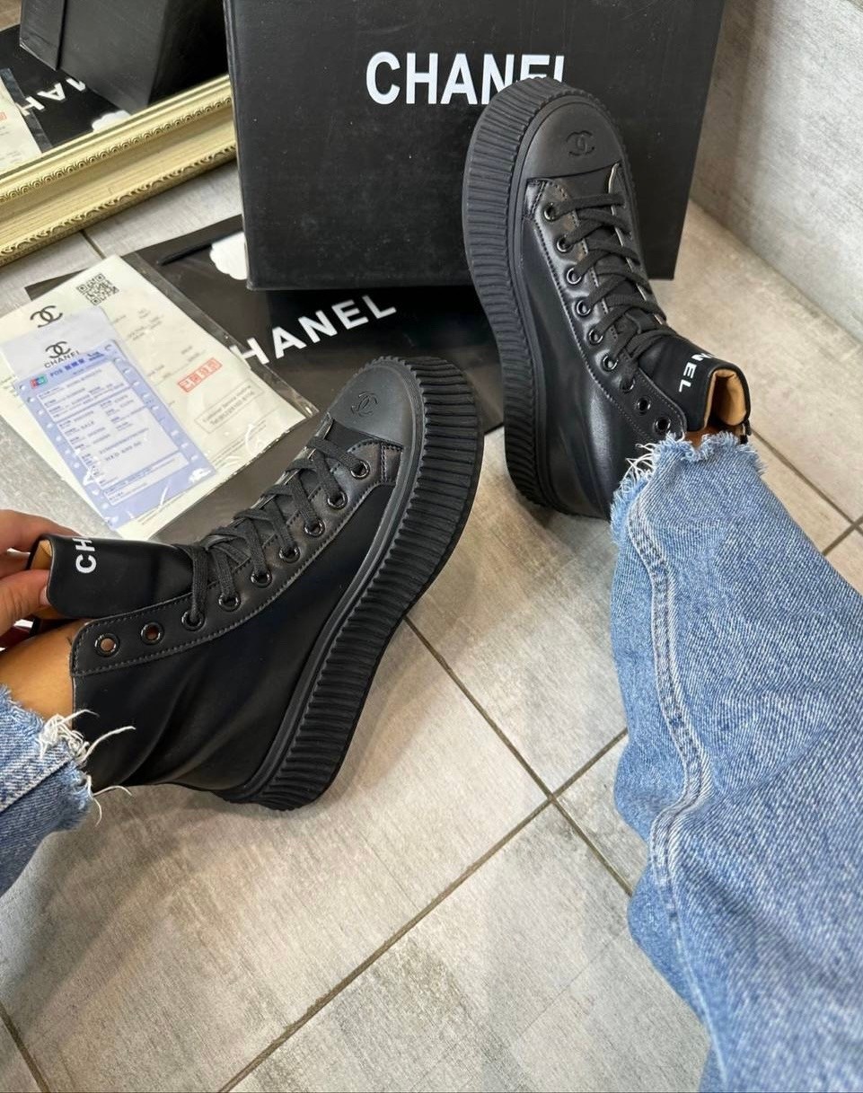 кеды chanel,,кеды высокие женские chanel,высокие кеды chanel вх26,ботинки высокие chanel демисезонные