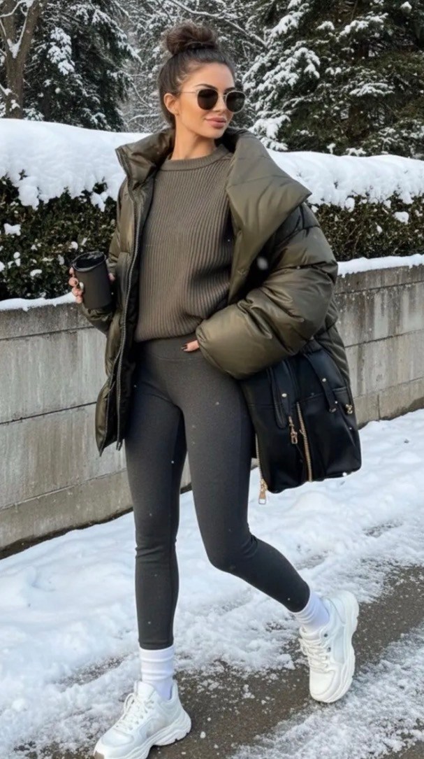 модные образы,модные луки,куртка оверсайз,зимняя одежда