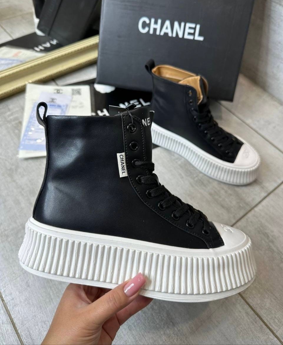 кеды chanel,,кеды высокие женские chanel,высокие кеды chanel вх26,ботинки высокие chanel демисезонные