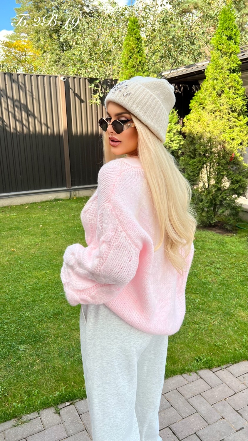 свитер вязаный оверсайз укороченный dh fashion голубой,свитер вязаный оверсайз укороченный dh fashion,свитер вязаный оверсайз укороченный stylecurrent голубой,свитера женские,кофта женская свитер