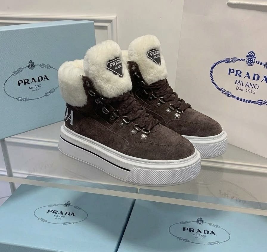 ,кеды prada,зимние кеды прада,кроссовки prada,ботинки prada