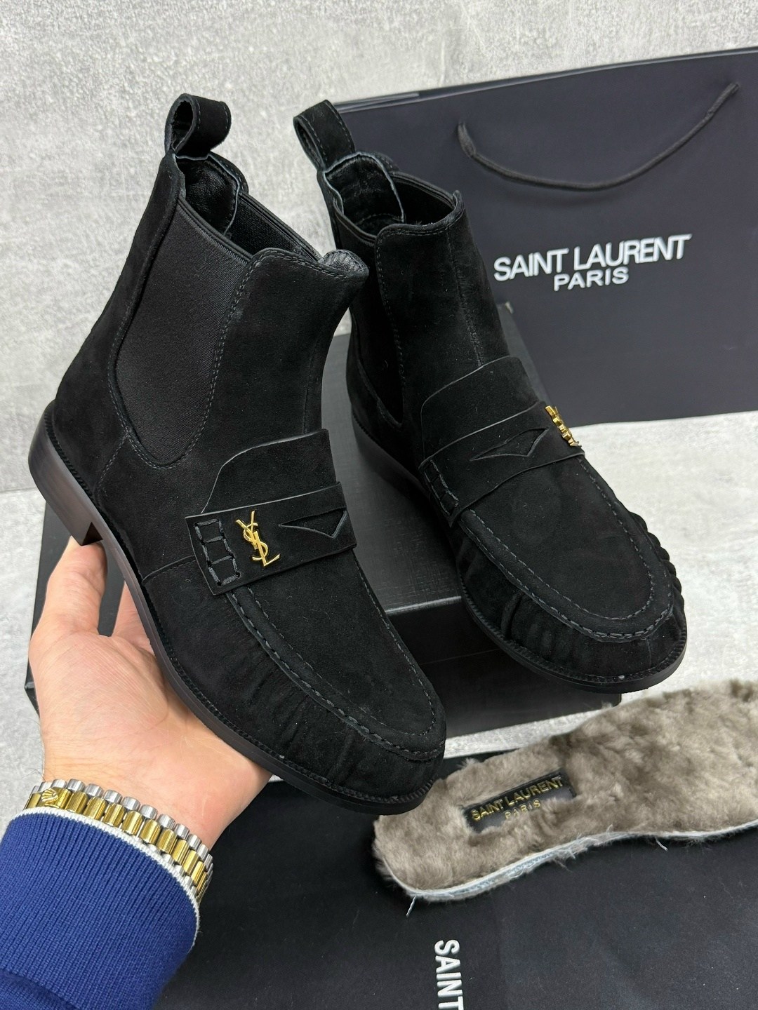 ,лоферы замшевые,замшевые ботинки, женская,ботинки saint laurent