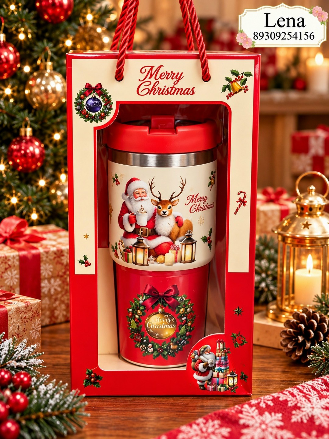 керамическая кружка с крышкой yousheng christmas coffee cups объемом 580 мл,термокружка новогодняя,новогодние кружки,рождественская керамическая кружка с крышкой 580 мл,новогодние подарки