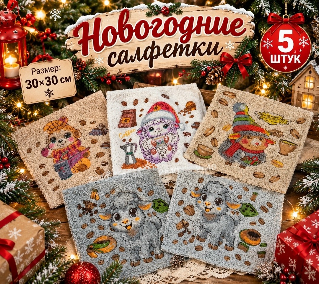 салфетка новогодняя,салфетки новогодние бумажные,набор салфеток новогодний,новогодние полотенца,набор полотенец новогодний