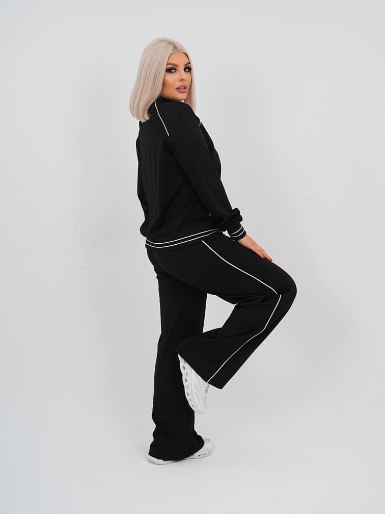 спортивный костюм больших размеров с брюками паллацо janna collection,спортивный костюм больших размеров с брюками паллацо janna collection цвет черный,спортивные костюмы женские больших размеров,кост