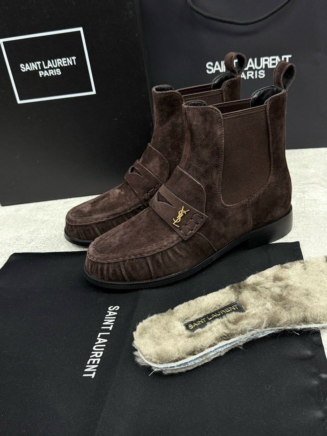 ,лоферы замшевые,замшевые ботинки, женская,ботинки saint laurent