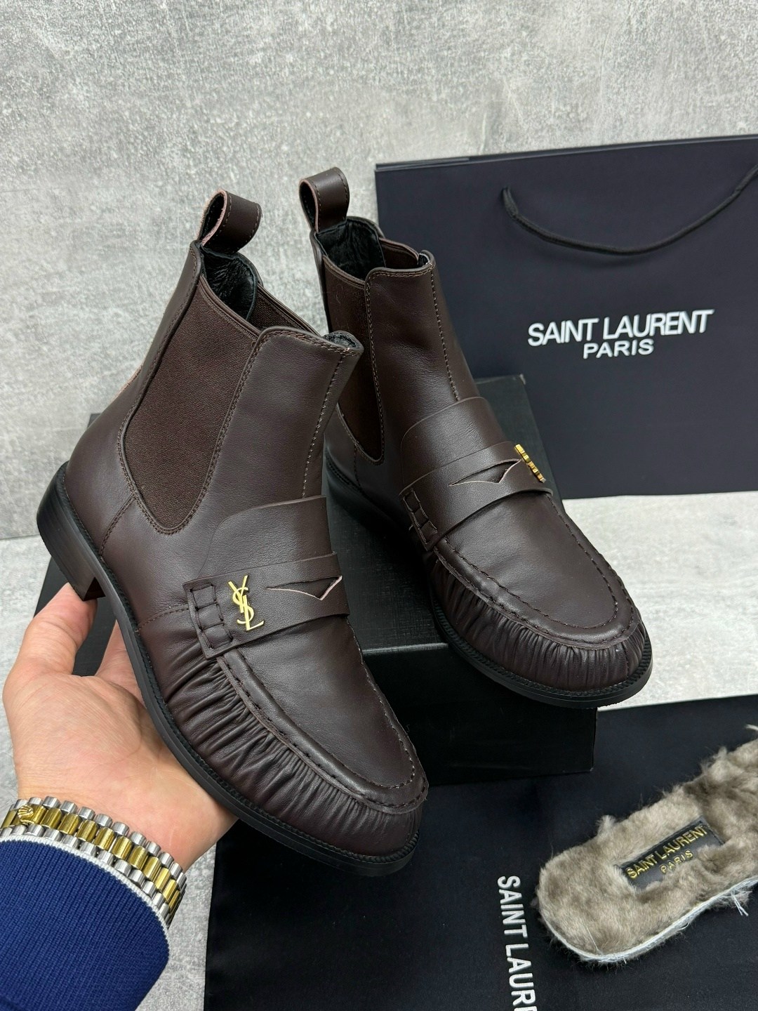 ,лоферы замшевые,замшевые ботинки, женская,ботинки saint laurent