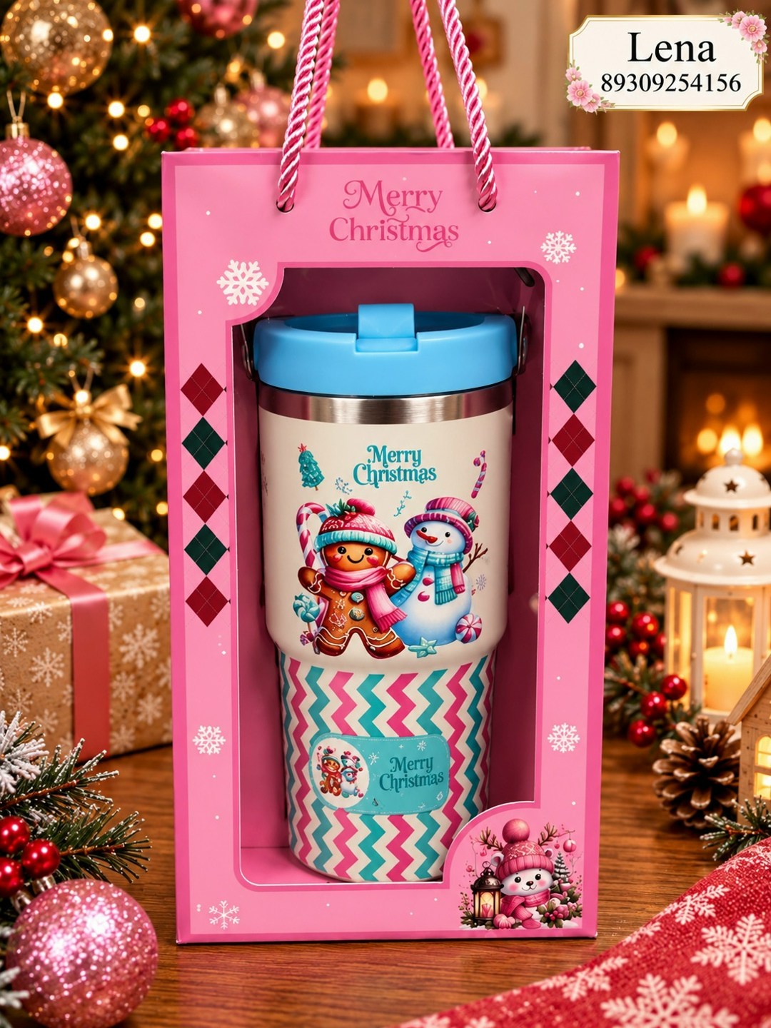 керамическая кружка с крышкой yousheng christmas coffee cups объемом 580 мл,термокружка новогодняя,новогодние кружки,рождественская керамическая кружка с крышкой 580 мл,новогодние подарки