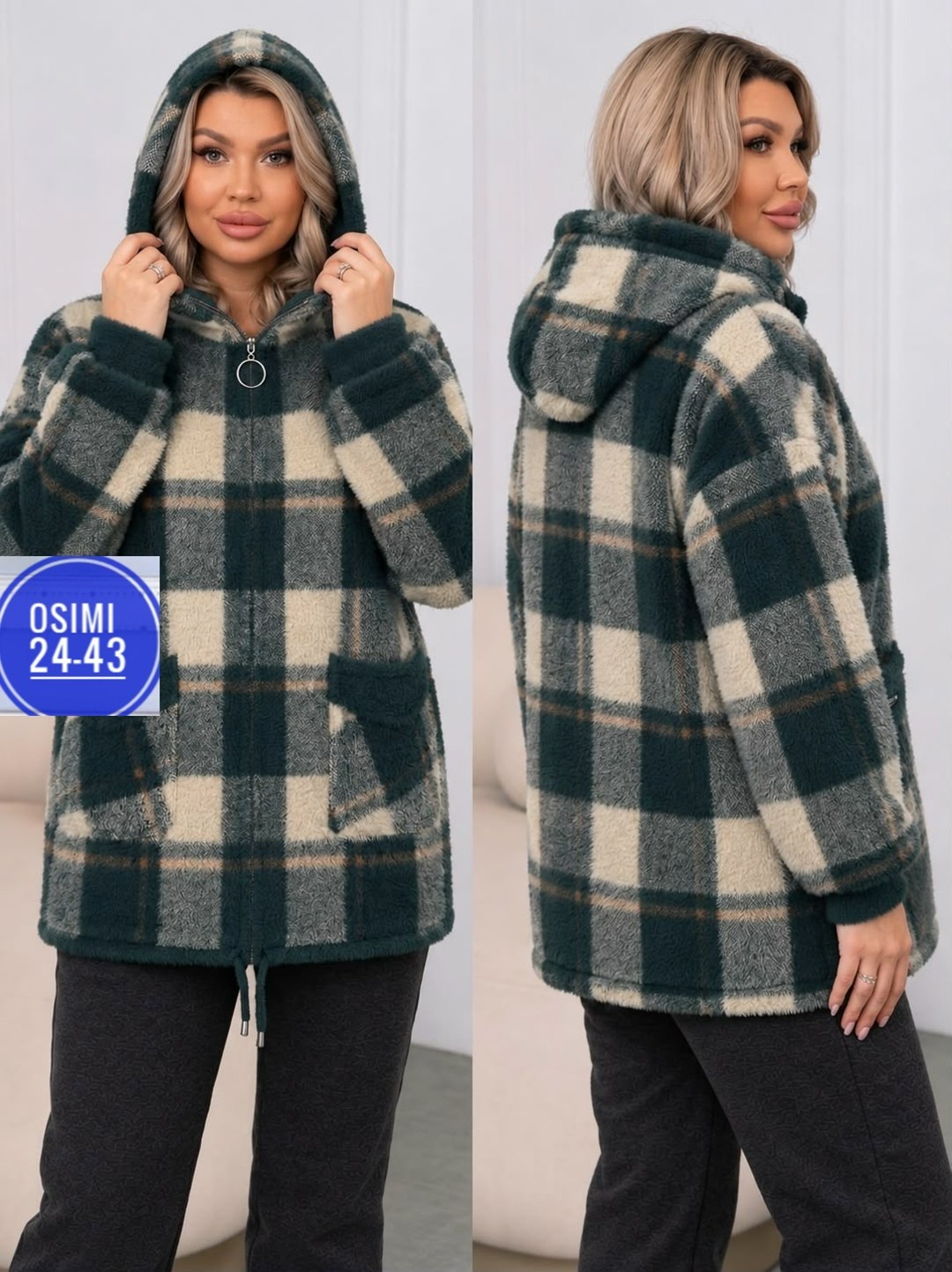 женская кофта,рубашка оверсайз теплая в клетку удлиненная amy store,теплое пальто,женская куртка,худи оверсайз теплая в клетку удлиненная roza fashion