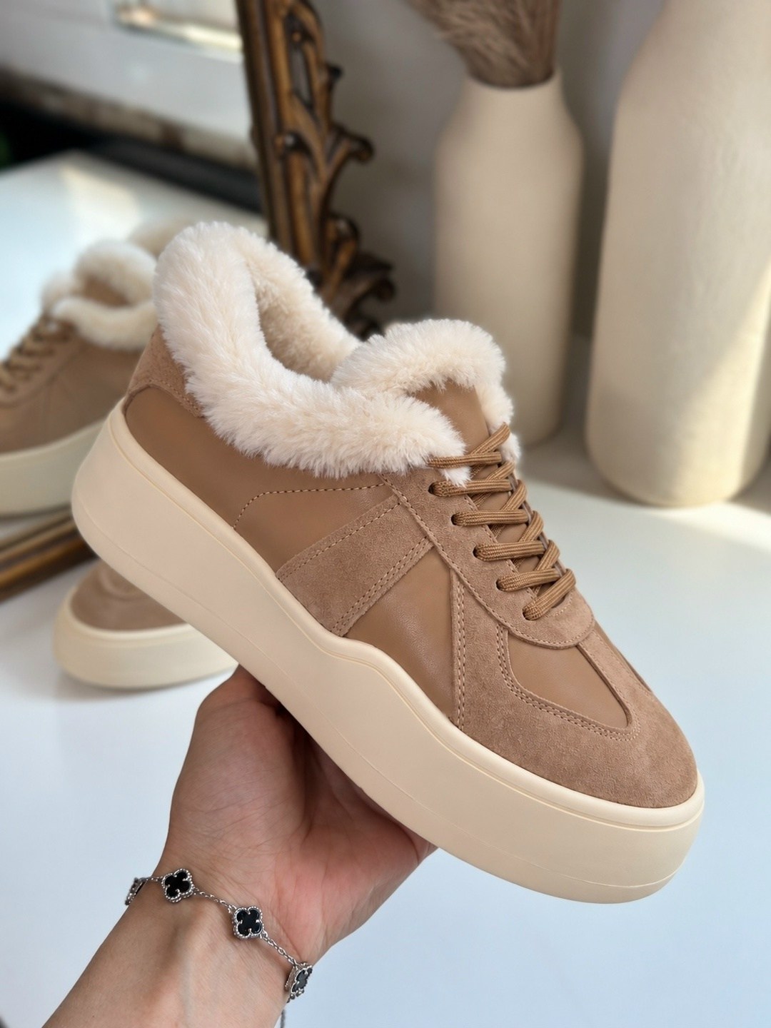 кеды женские tendance hc2208-28 бежевые 38 eu,женские кроссовки,зимние кеды женские,,кроссовки с мехом