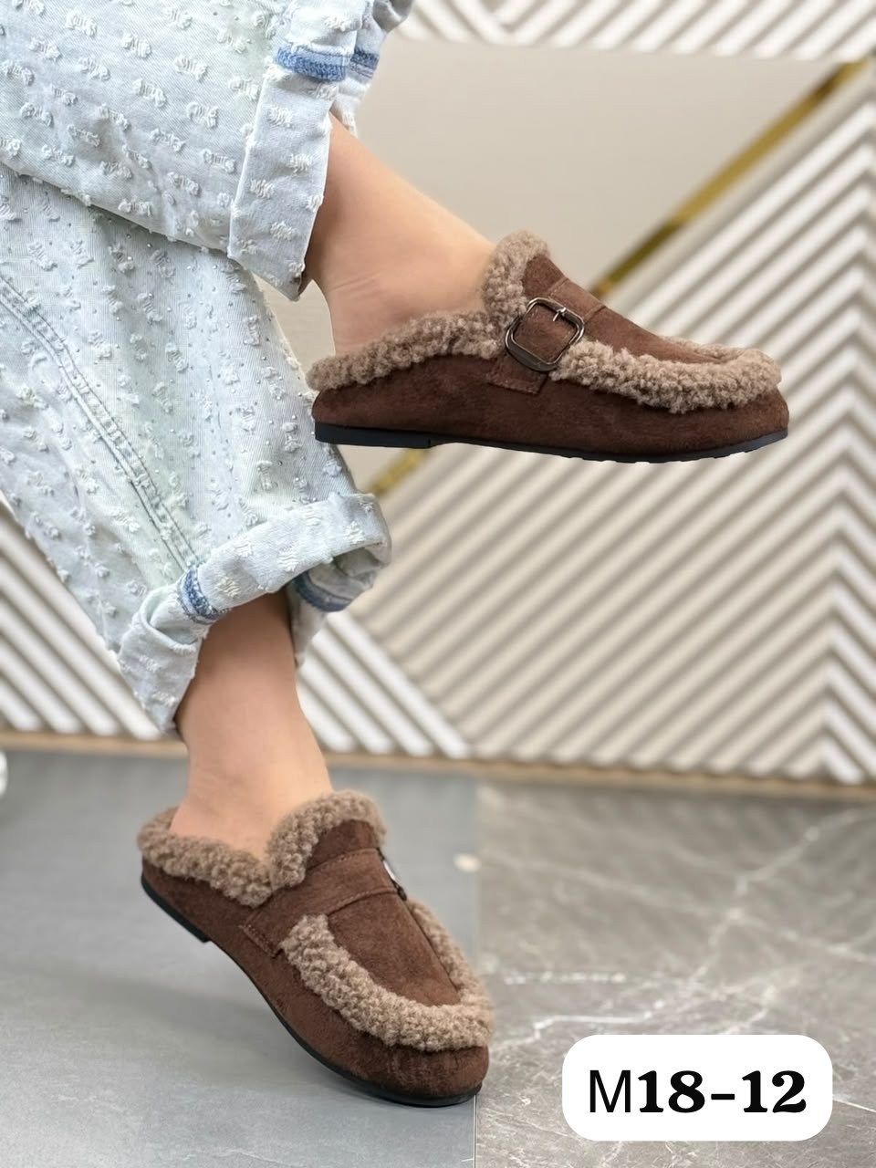 , женская,теплая ,меховая ,женские зимние лоферы