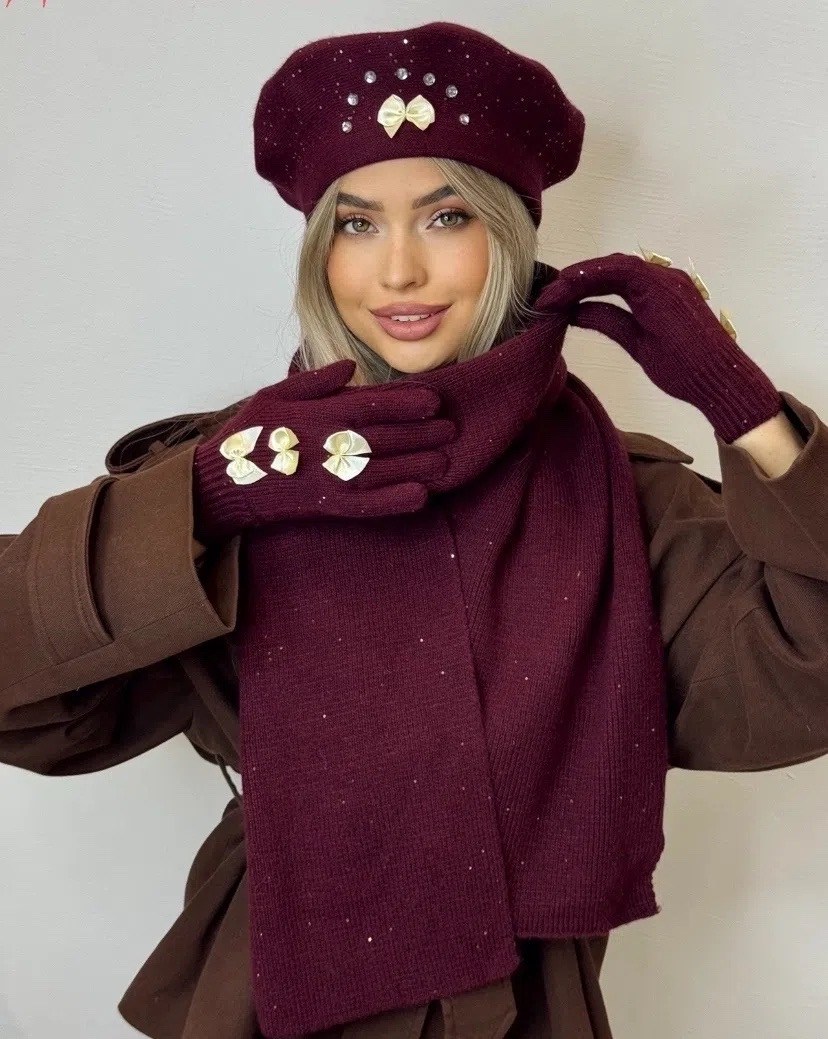 шапка с шарфом,комплект шапки,комплект берет,комплект шапка и шарф,берет демисезонный