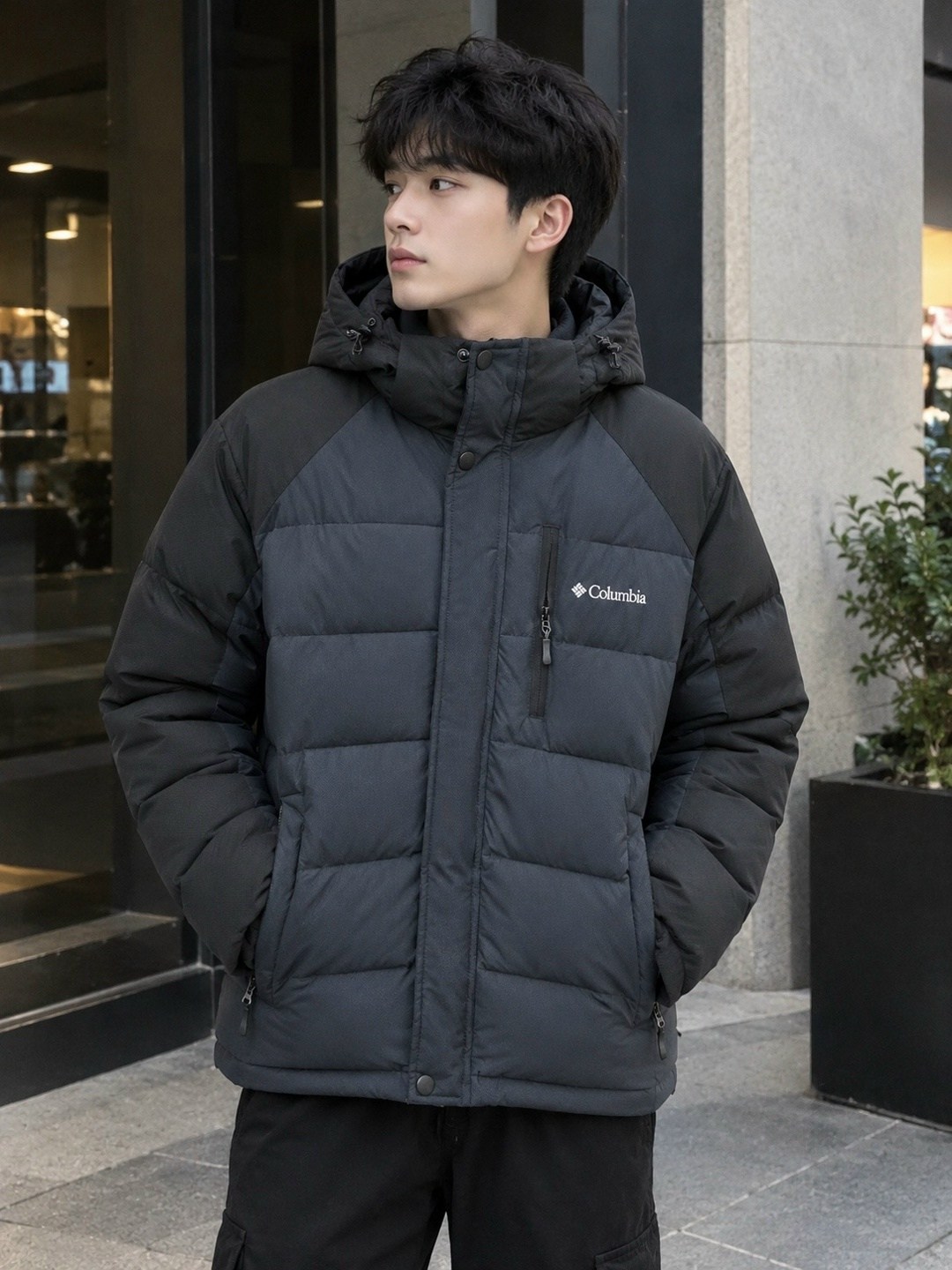 зимняя куртка puffect ™ ii hooded columbia черный,пуховик мужской columbia,пуховик columbia,зимняя куртка columbia,куртка columbia