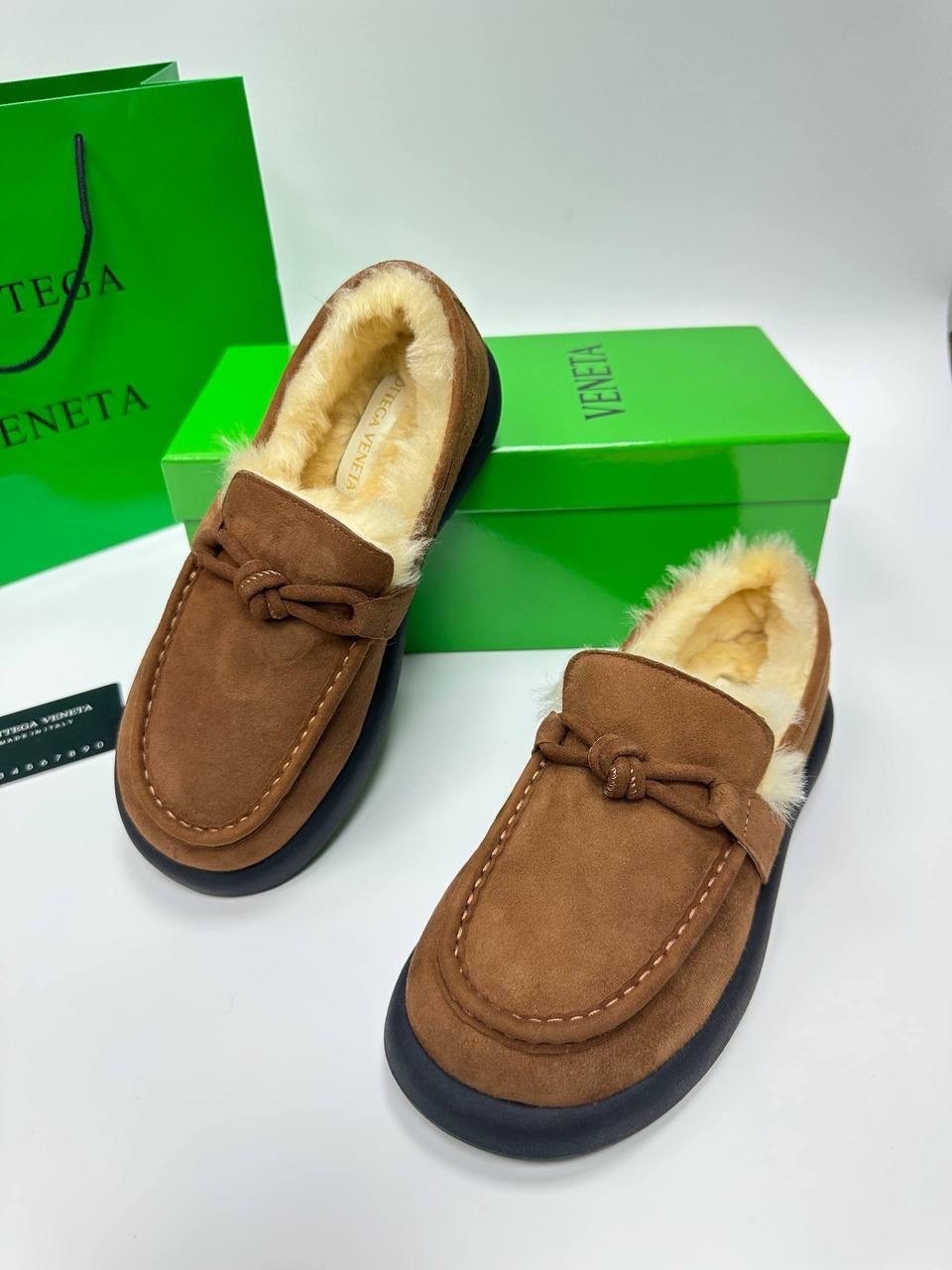лоферы bottega veneta,,лоферы с мехам,лоферы женские,лоферы на меху
