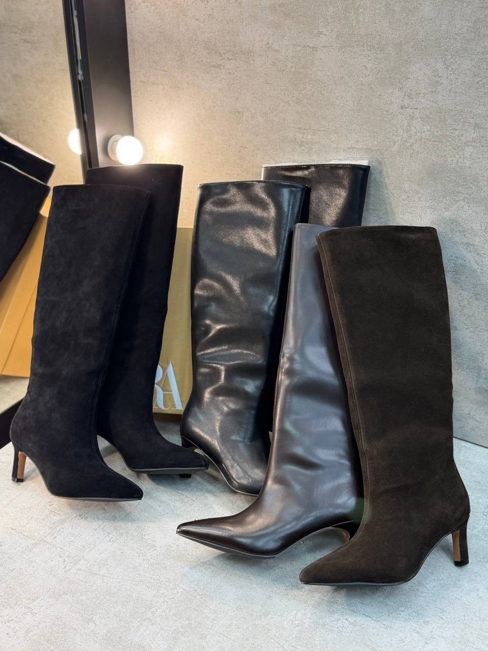 ,женские сапоги,сапоги zara,сапоги трубы на каблуке,высокие сапоги