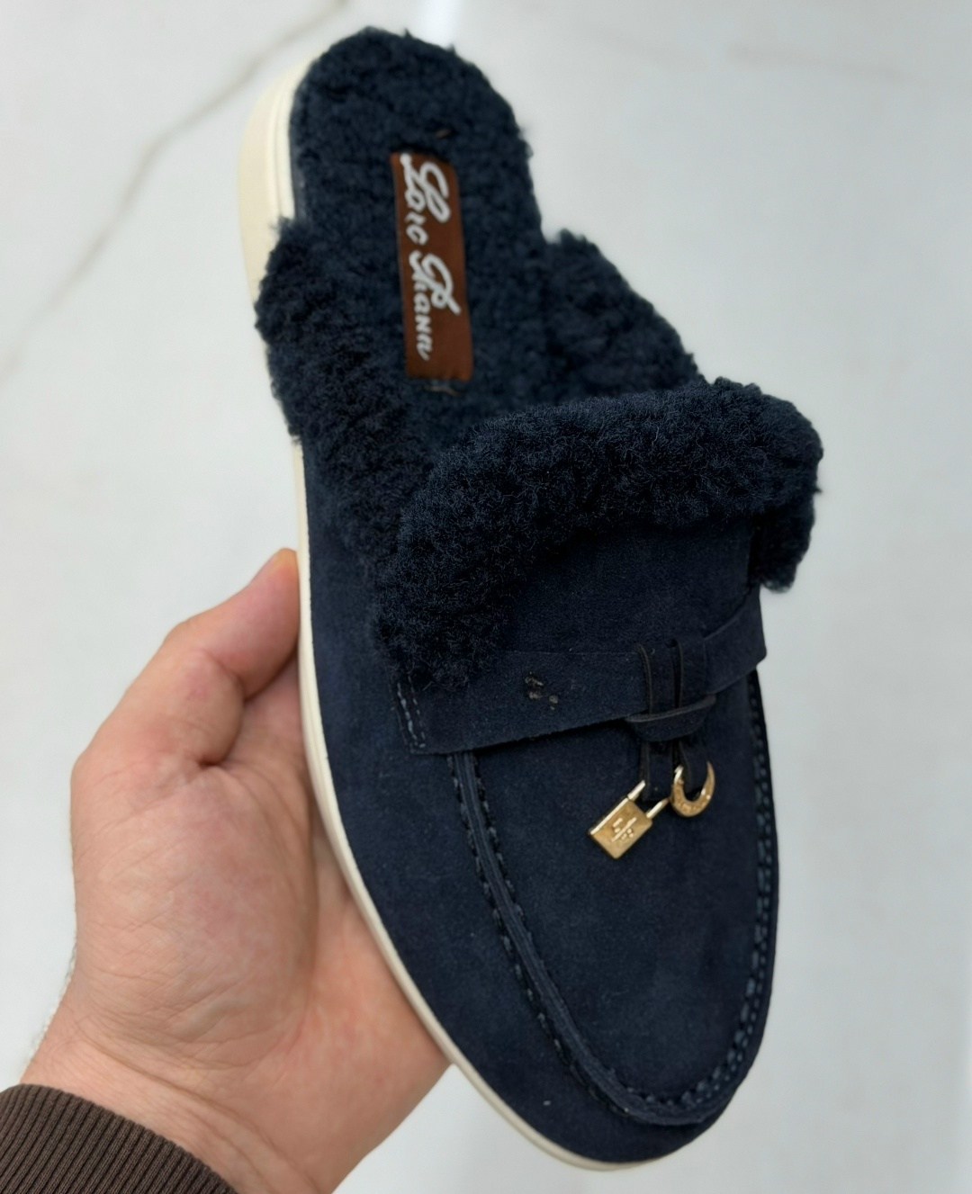 ,лоферы loro piana,женские лоферы loro piana,мюли с мехом, повседневные