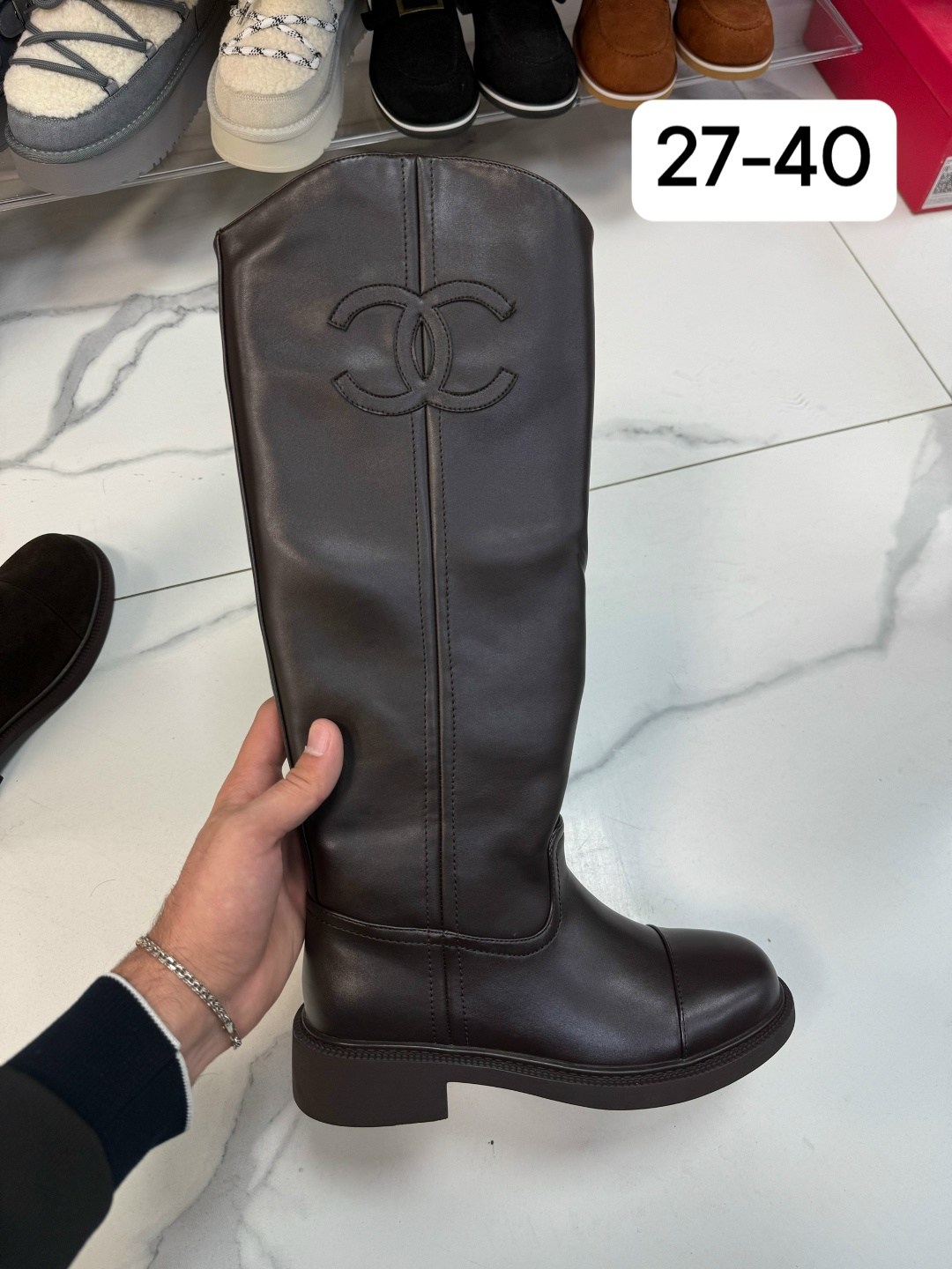 сапоги chanel,женские сапоги,сапоги шанель,женские осенние сапоги chanel 2026 черные кожаные высокие,