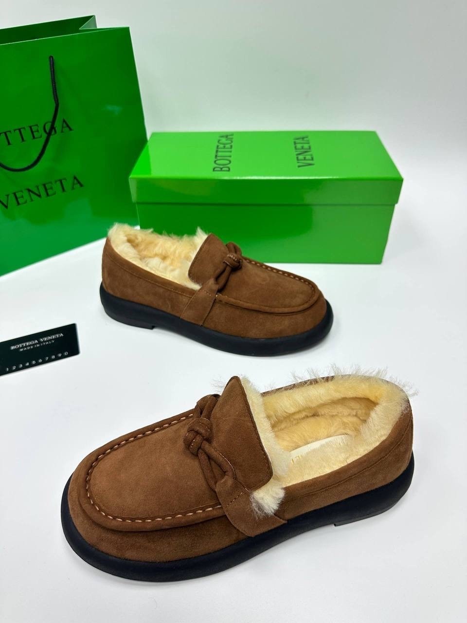 лоферы bottega veneta,,лоферы с мехам,лоферы женские,лоферы на меху