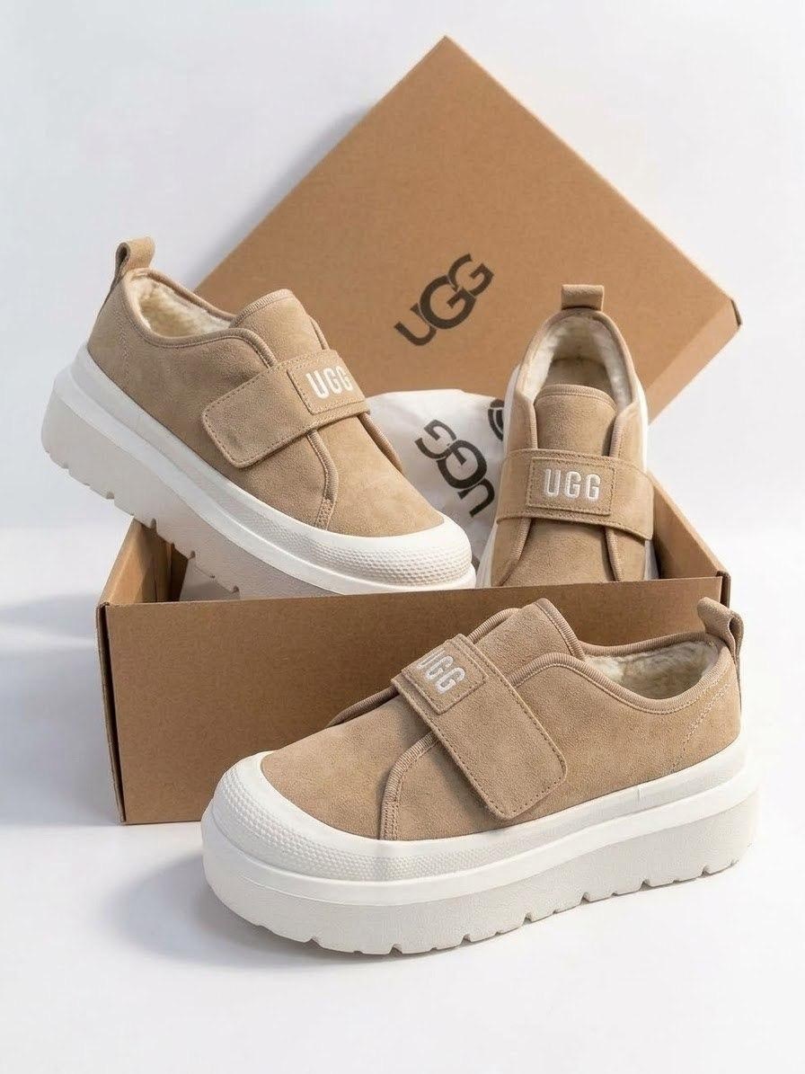 ,ugg кроссовки,зимние кеды ugg из натуральной замши на липучке,кеды ugg,слипоны с мехом