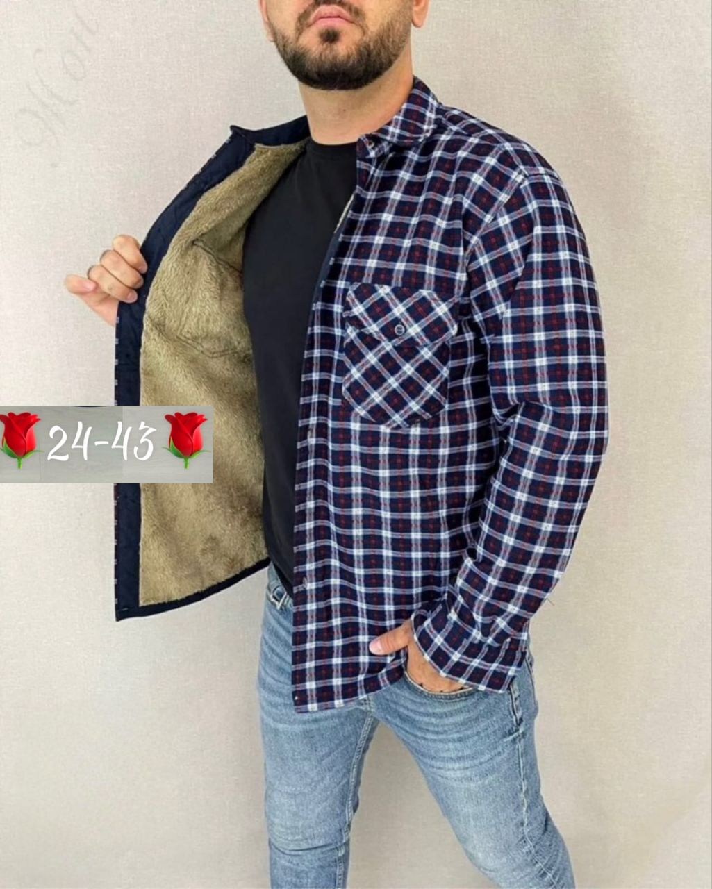 рубашка теплая на флисе,рубашка на меху,рубашка в клетку теплая h&h fashion,рубашка мужская утепленная,мужская клетчатая рубашка