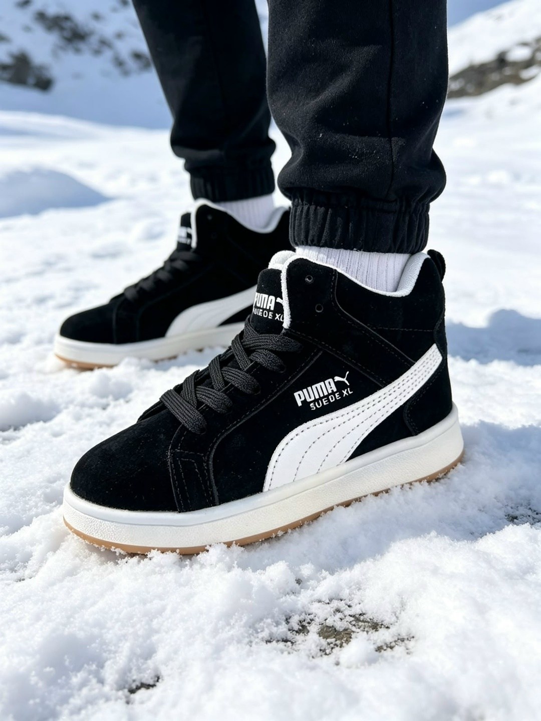 зимние кроссовки puma,зимние мужские и женские кроссовки puma,,кроссовки puma,кроссовки зимние puma suede "black/white"