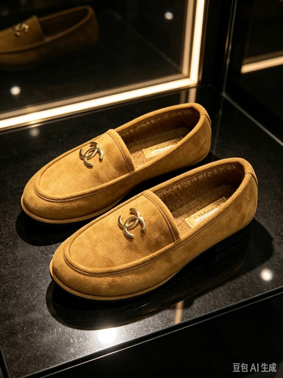 лоферы chanel,женские замшевые лоферы chanel бежевые с мехом,женские замшевые лоферы chanel коричневые с мехом,лоферы женские на меху chanel,