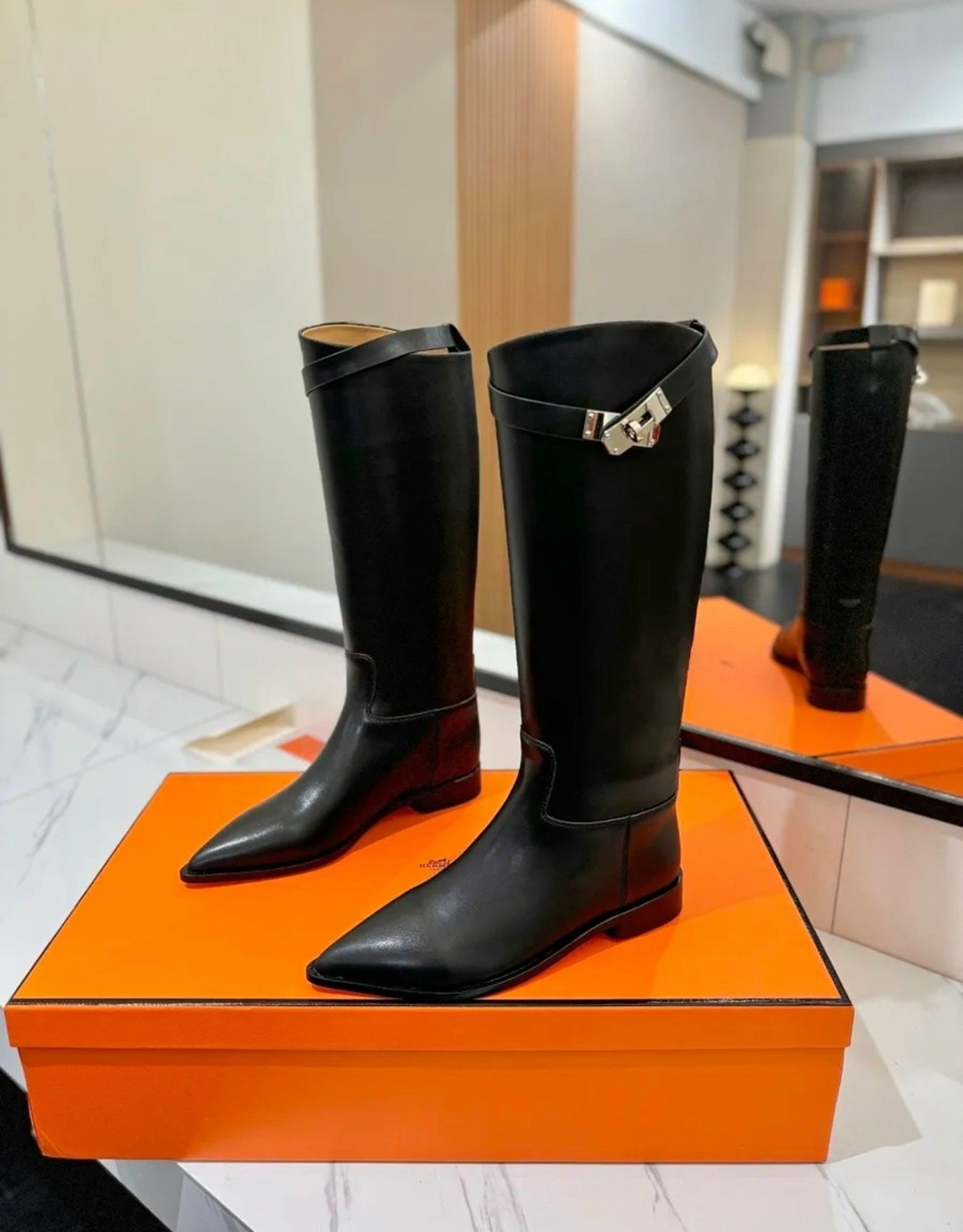 сапоги hermes женские кожаные чёрного цвета,сапоги hermes,гермес сапоги женские,сапоги эрмес,сапоги hermes женские